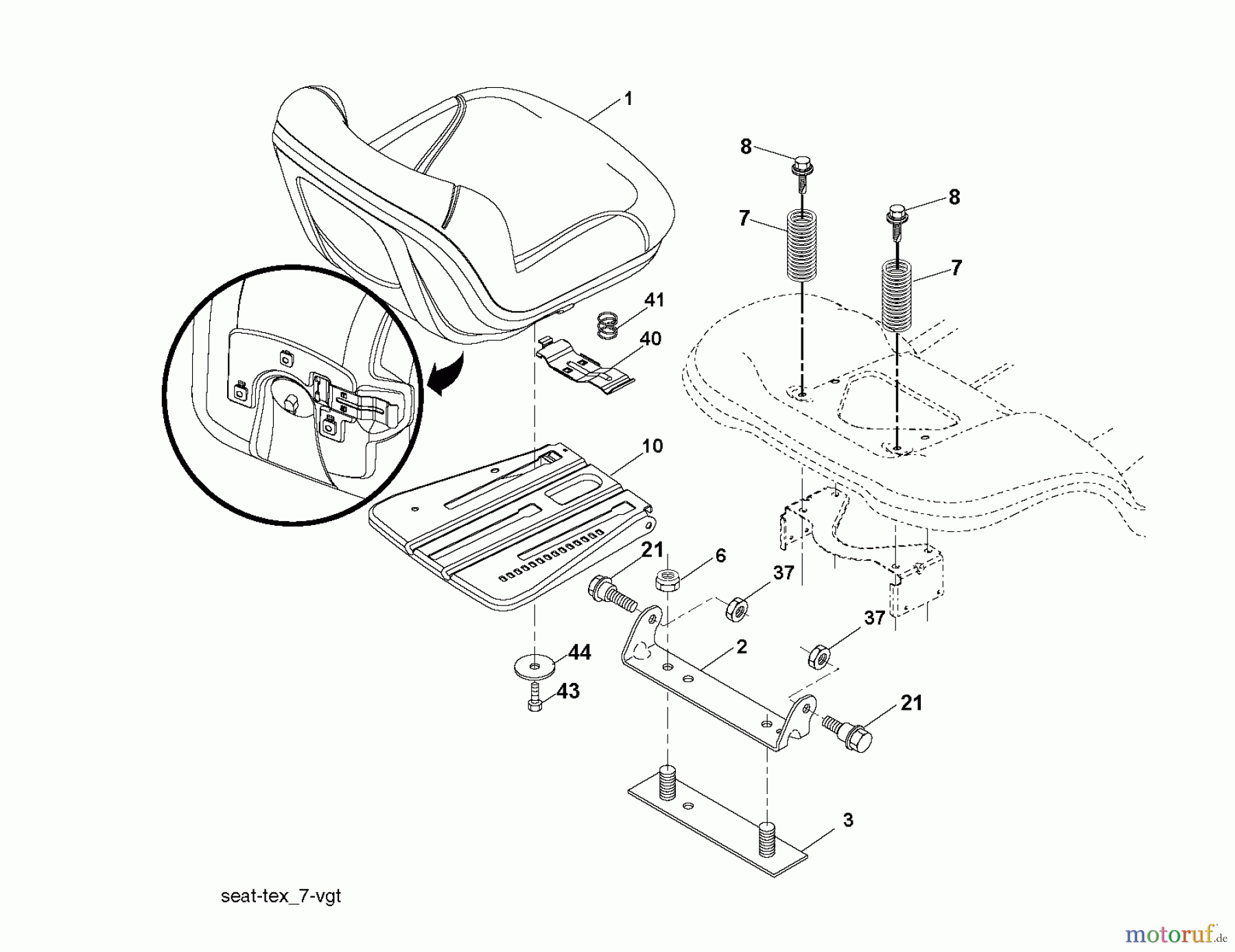  Jonsered Rasen  und Garten Traktoren LT2216 (96041004202) - Jonsered Lawn & Garden Tractor (2007-10) SEAT