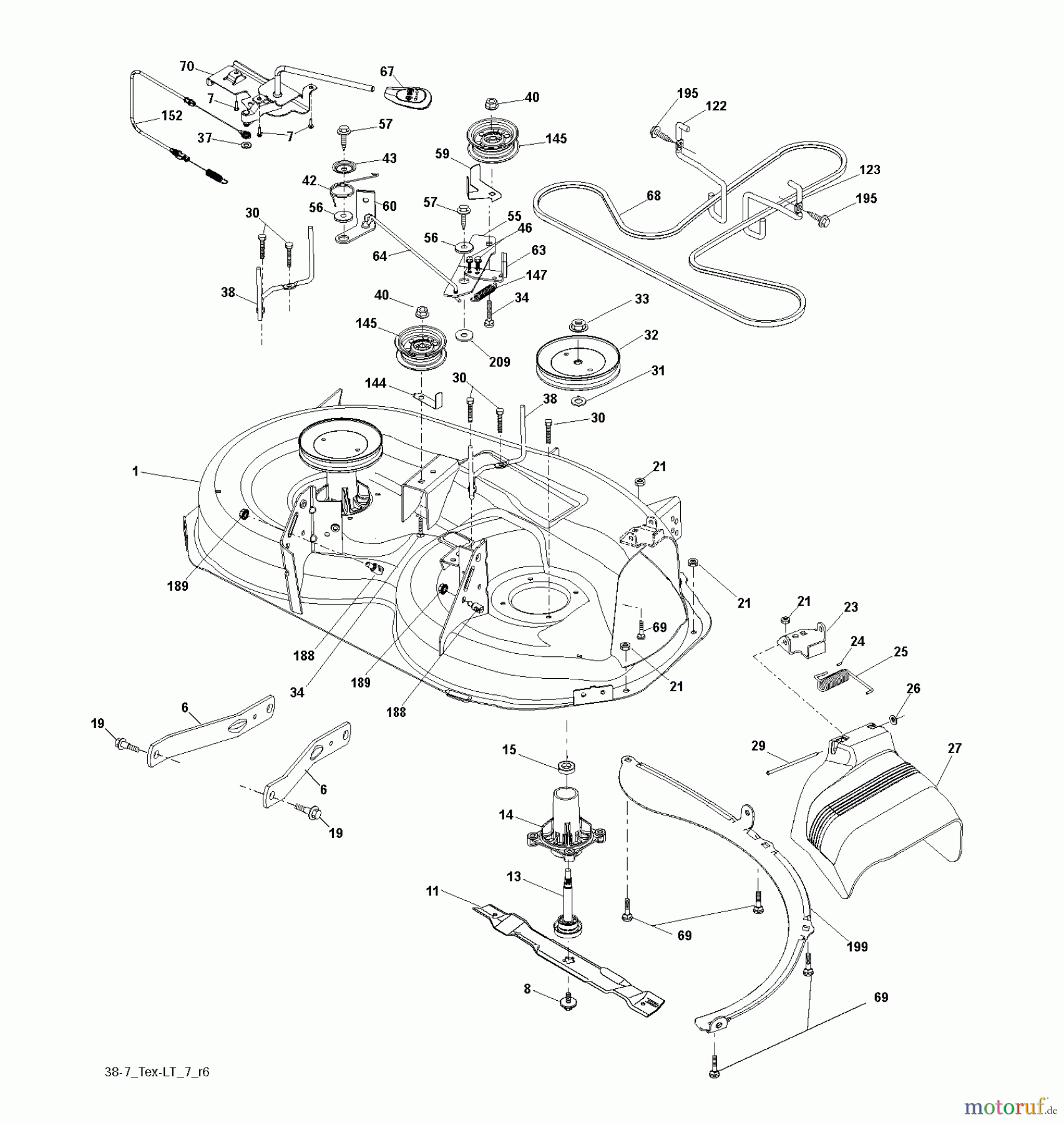  Jonsered Rasen  und Garten Traktoren LT2216 (96041010100) - Jonsered Lawn & Garden Tractor (2009-01) MOWER DECK / CUTTING DECK