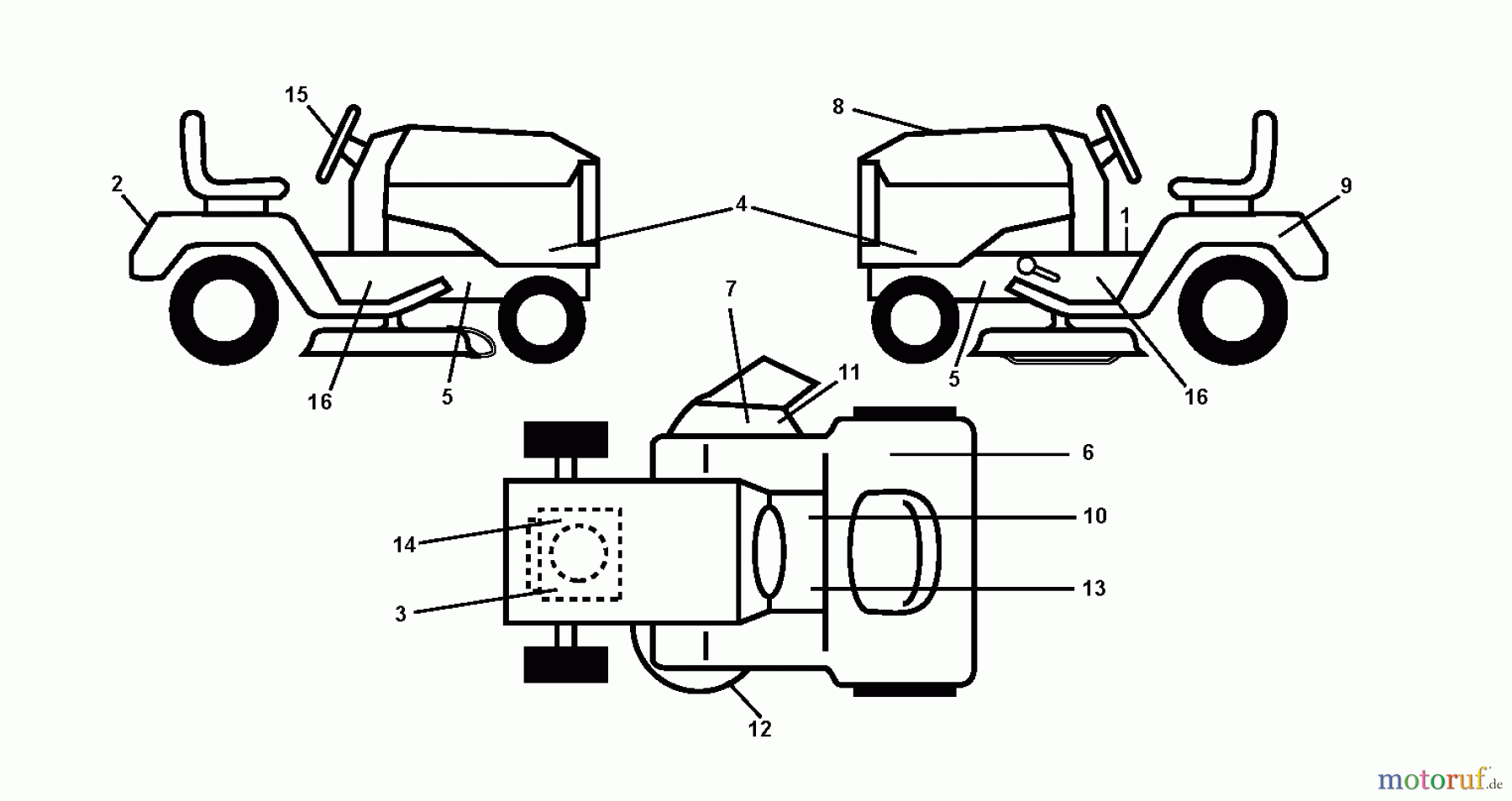  Jonsered Rasen  und Garten Traktoren LT2216 (96041010201) - Jonsered Lawn & Garden Tractor (2010-01) DECALS