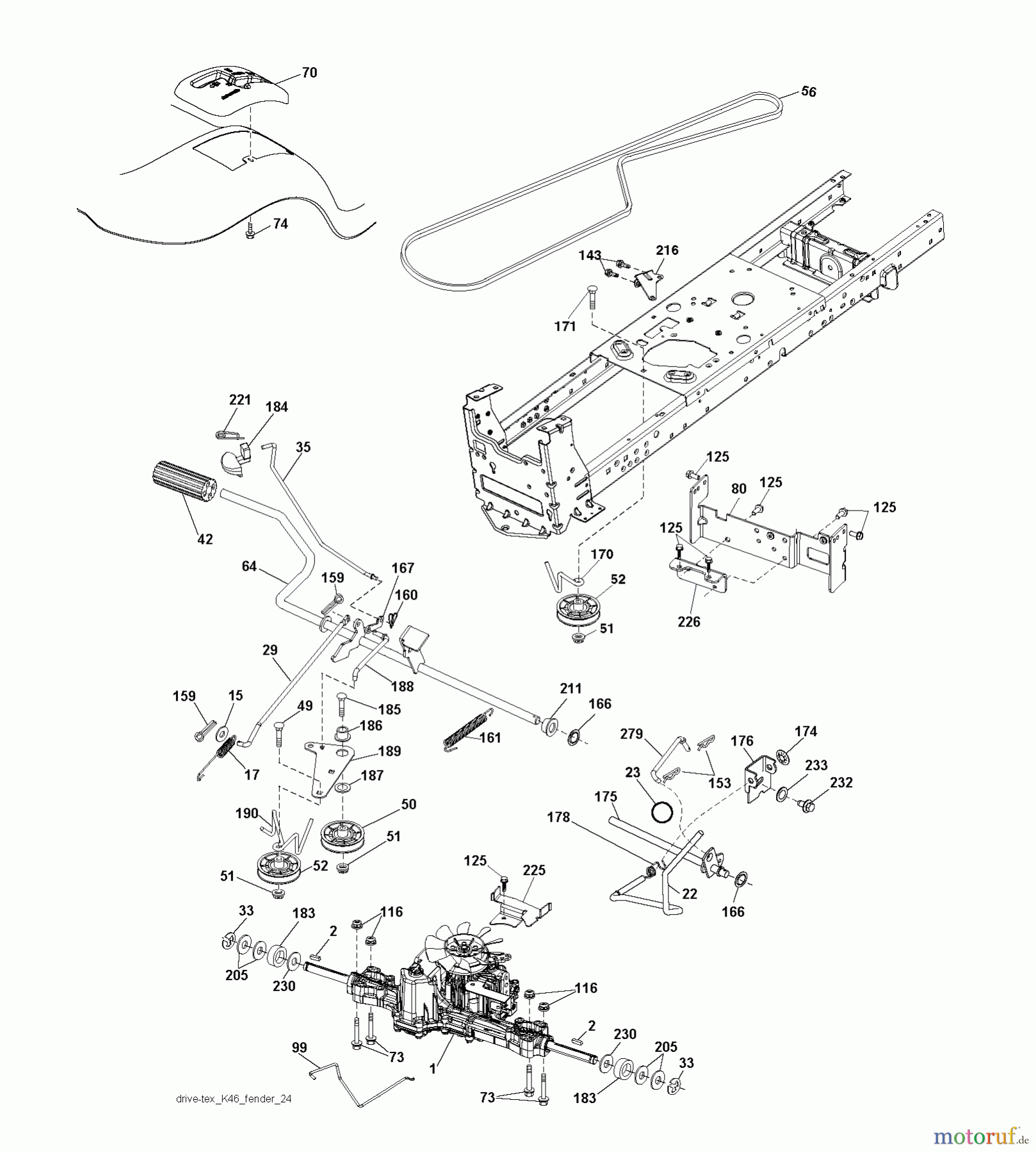  Jonsered Rasen  und Garten Traktoren LT2216 A2 (96041018100) - Jonsered Lawn & Garden Tractor (2010-02) DRIVE