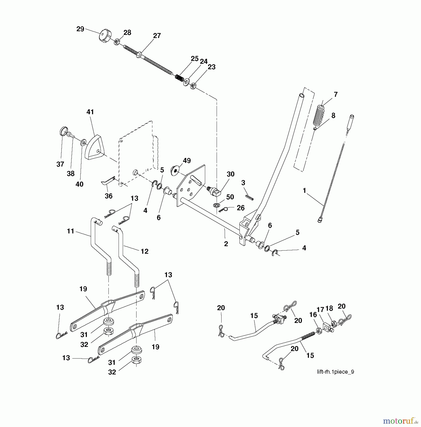  Jonsered Rasen  und Garten Traktoren LT2216 CM (96061023600) - Jonsered Lawn & Garden Tractor (2009-01) MOWER LIFT / DECK LIFT