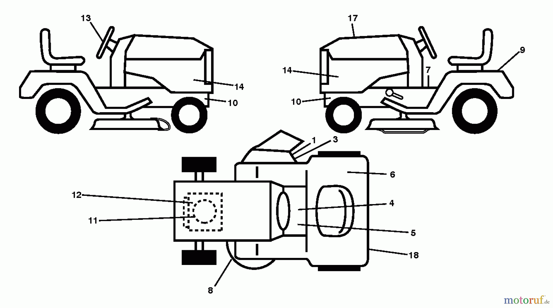  Jonsered Rasen  und Garten Traktoren LT2218 A (96041010501) - Jonsered Lawn & Garden Tractor (2010-01) DECALS