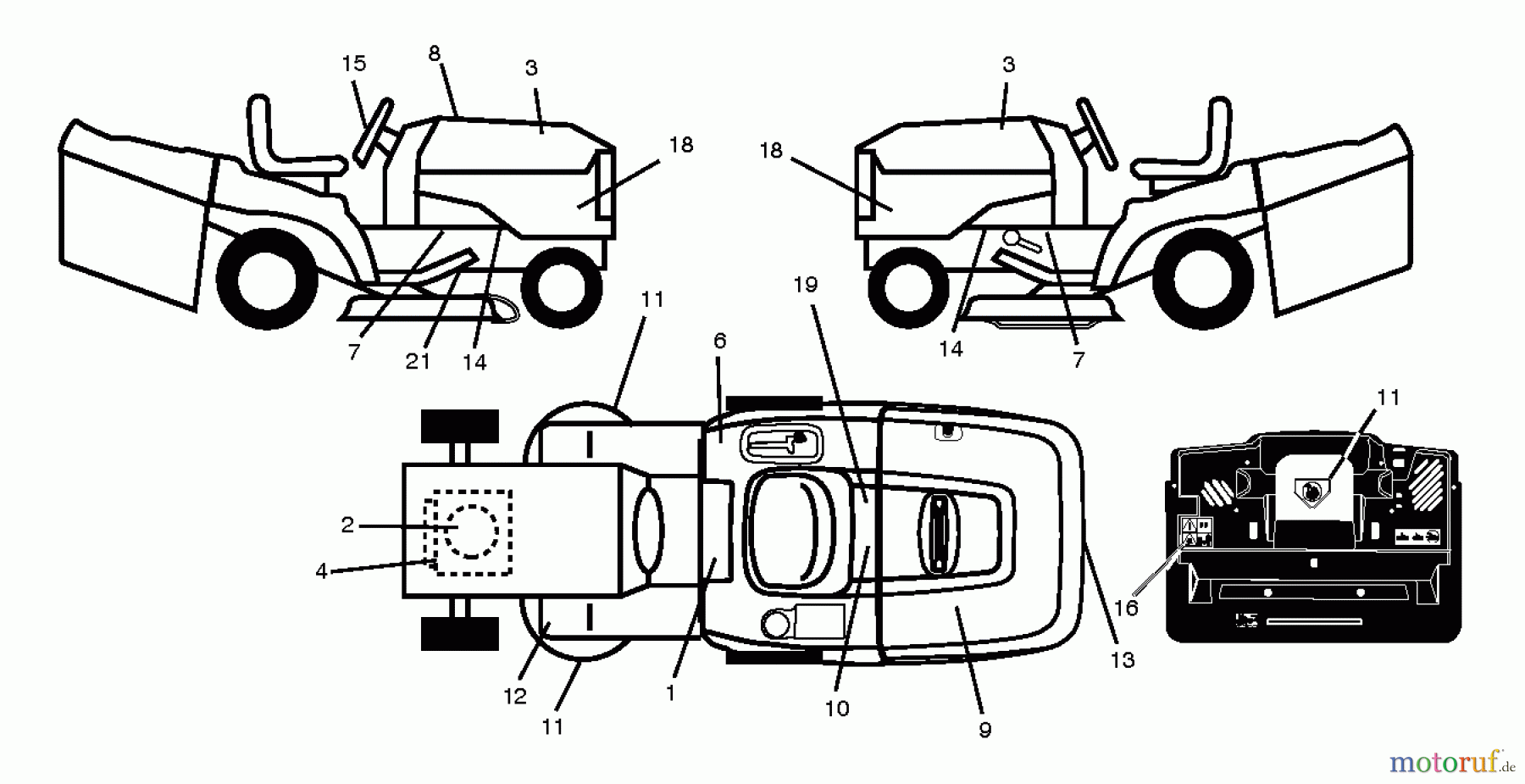 Jonsered Rasen und Garten Traktoren LT2218 CMA2 (96061026701) - Jonsered Lawn & Garden Tractor (2010-08) DECALS