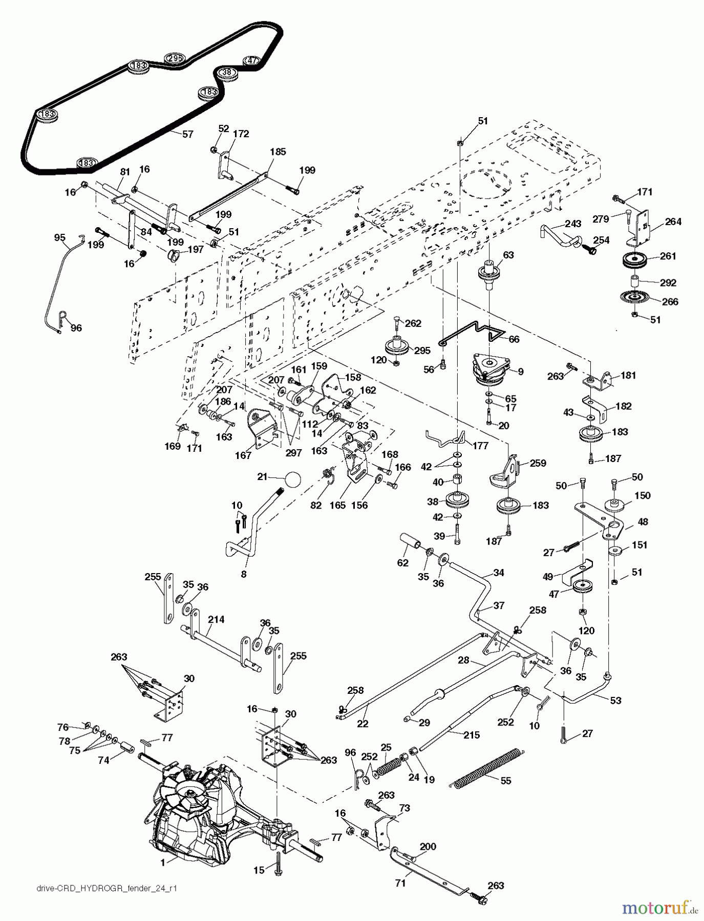  Jonsered Rasen  und Garten Traktoren LT2218 CMA2 (96061026701) - Jonsered Lawn & Garden Tractor (2010-08) DRIVE
