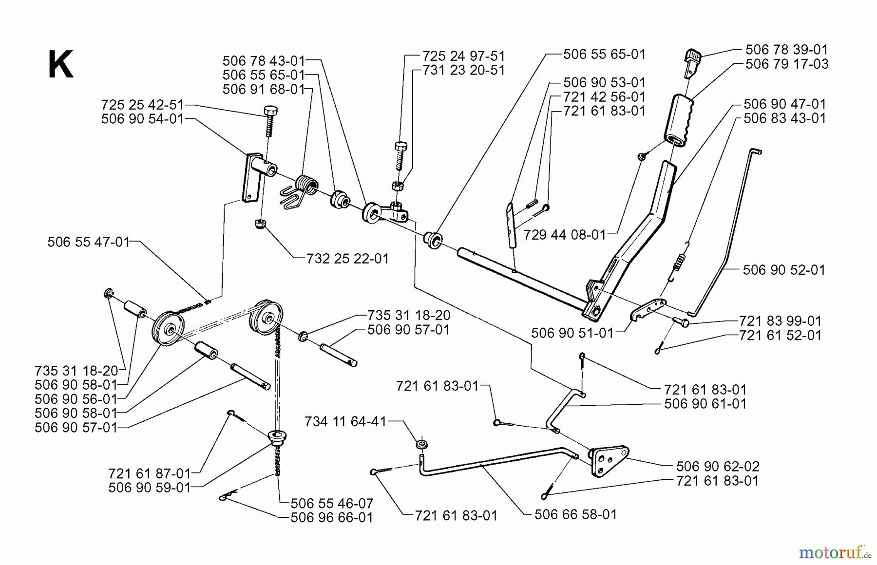 Jonsered Reitermäher FRH13 M - Jonsered Rear-Engine Riding Mower (1999-04) CONTROLS #1