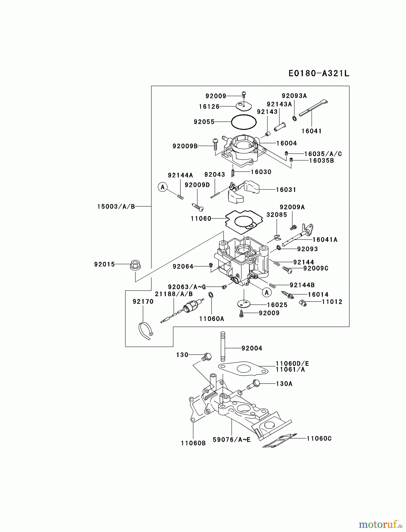  Kawasaki Motoren Motoren, Horizontal FD661D-ES02 - Kawasaki FD661D 4-Stroke Engine CARBURETOR #2