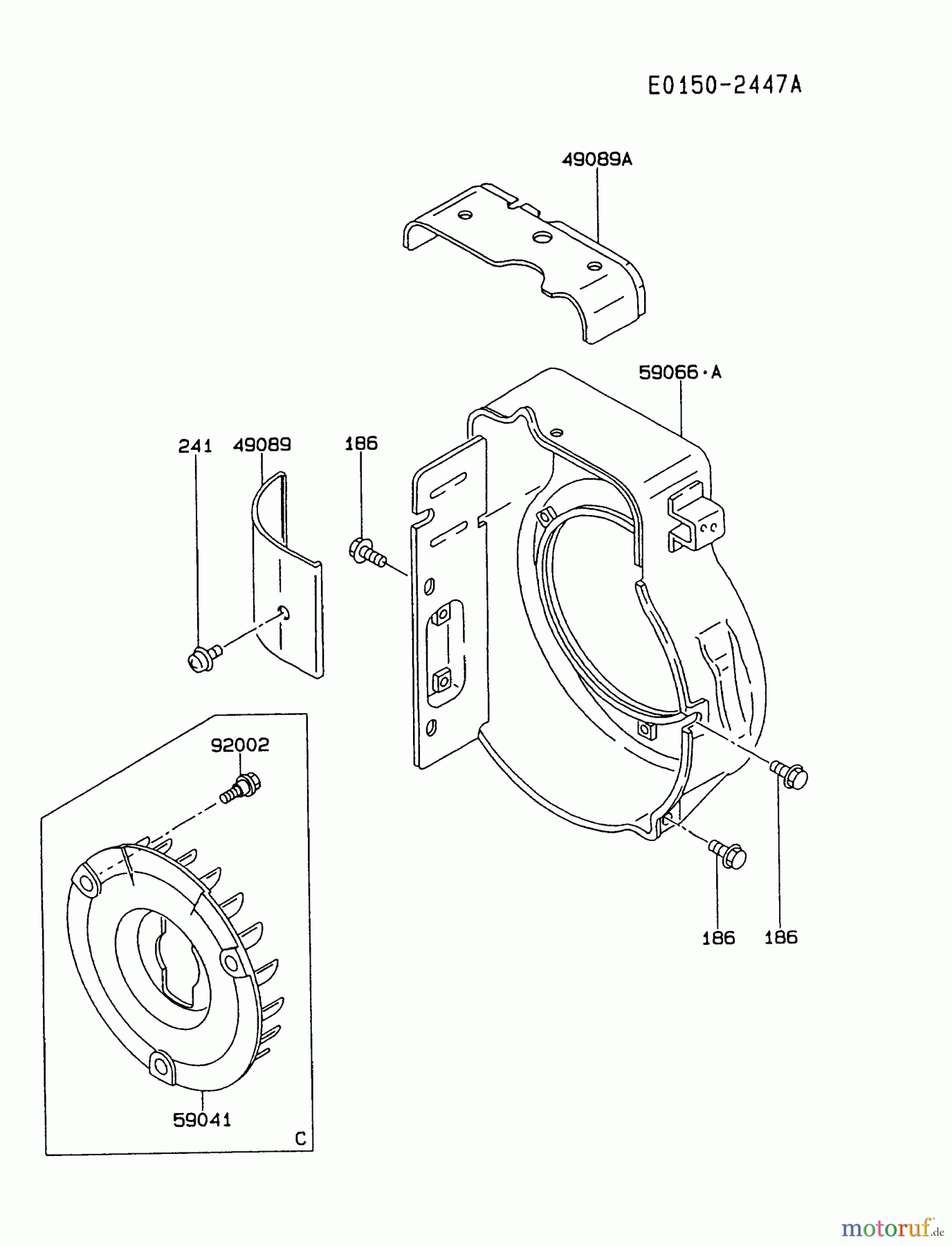  Kawasaki Motoren Motoren, Horizontal FA130D-CS15 - Kawasaki FA130D 4-Stroke Engine COOLING-EQUIPMENT
