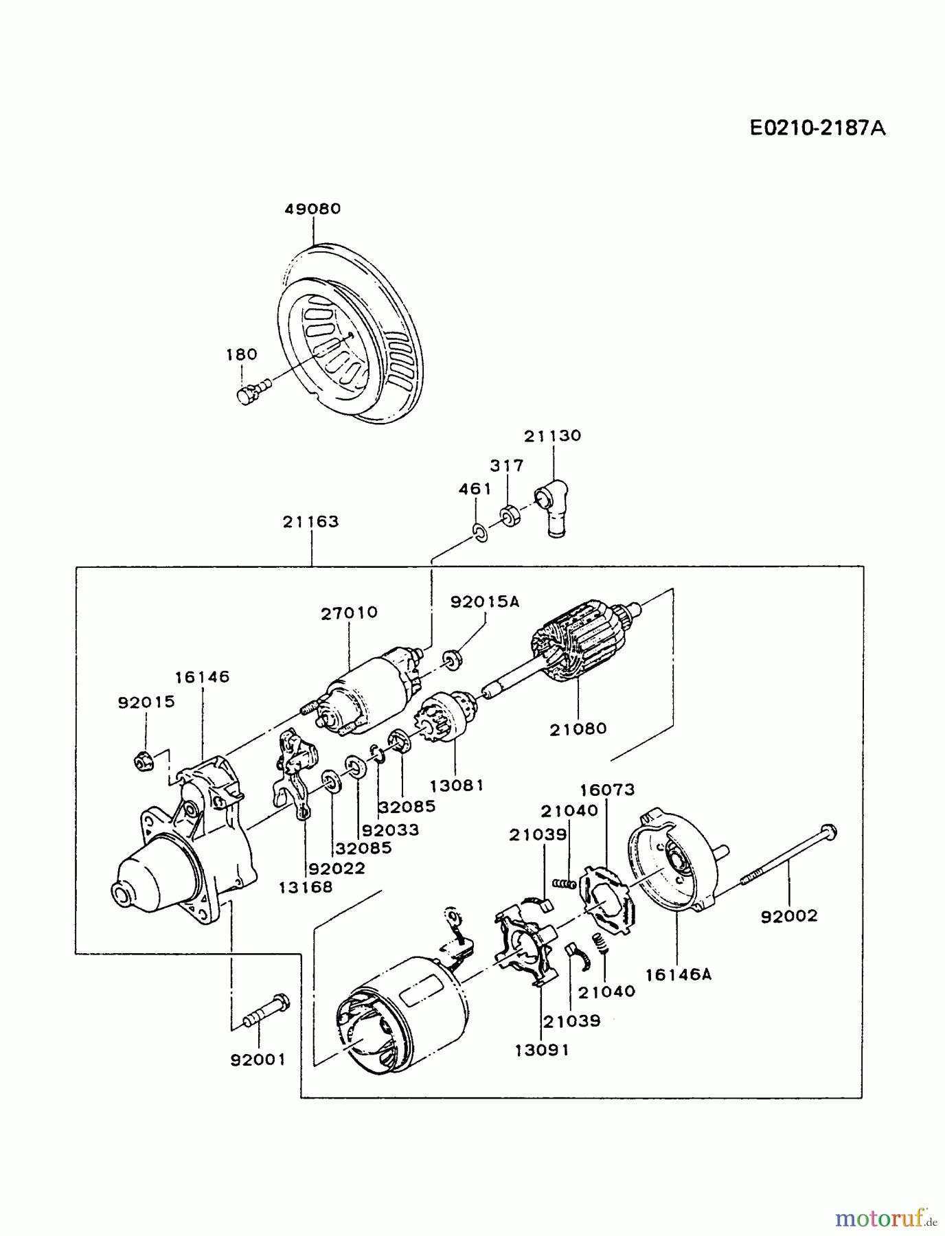  Kawasaki Motoren Motoren, Horizontal FZ400D-ES00 - Kawasaki FZ400D 4-Stroke Engine STARTER