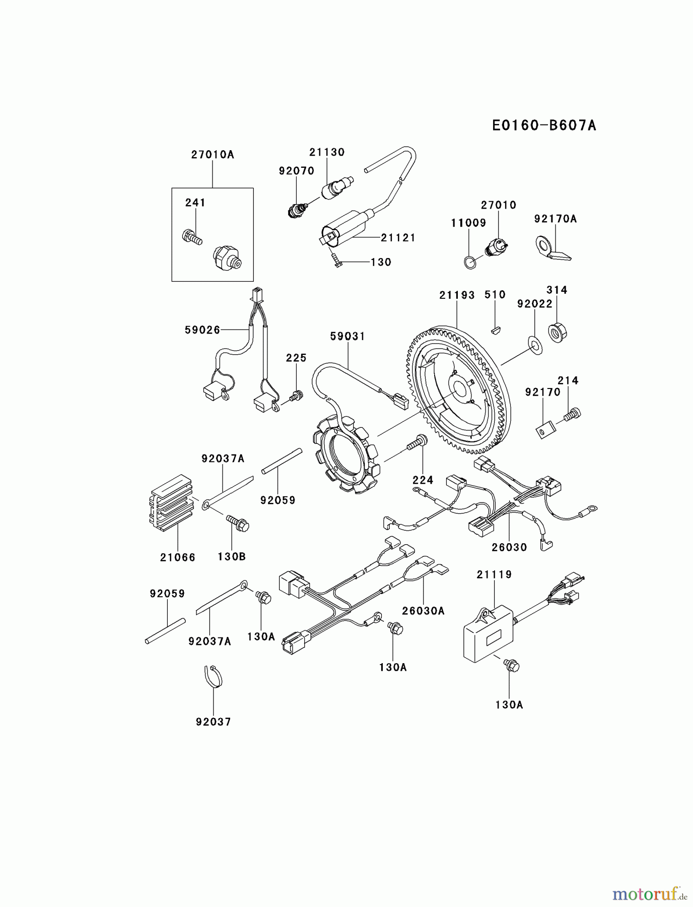  Kawasaki Motoren Motoren, Horizontal FD501D-GS00 - Kawasaki FD501D 4-Stroke Engine ELECTRIC-EQUIPMENT