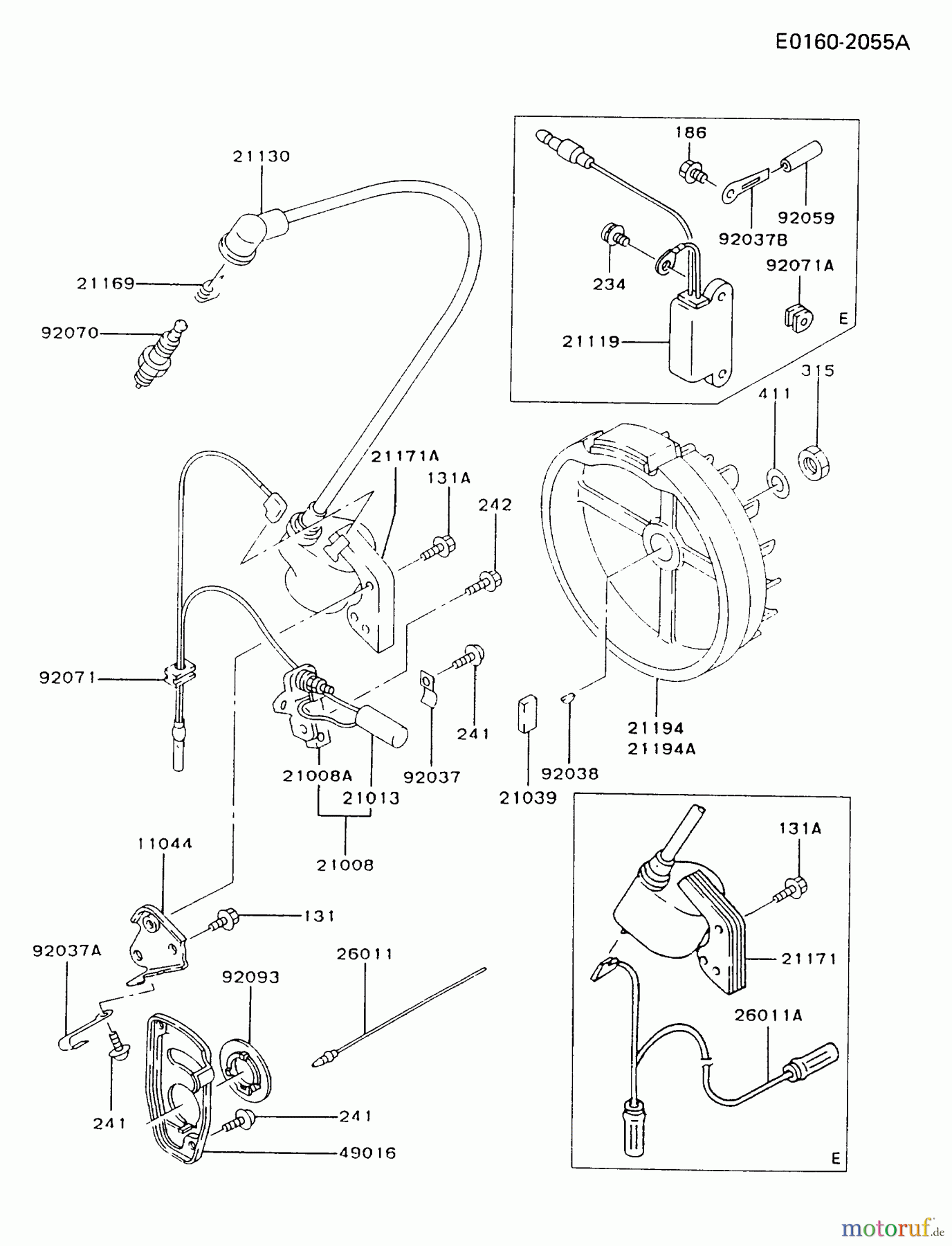  Kawasaki Motoren Motoren, Horizontal FA076D-ES05 - Kawasaki FA076D 4-Stroke Engine ELECTRIC-EQUIPMENT