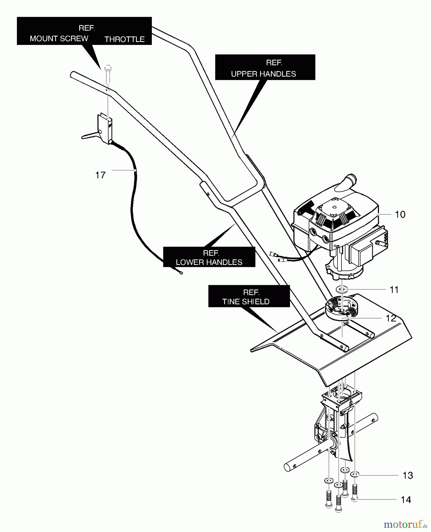 Murray Motorhacken und Kultivierer 11052x4NA - Murray Cultivator (2003) Engine Mount