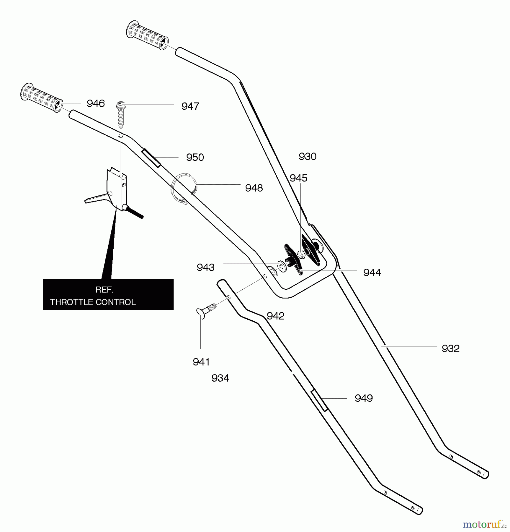  Murray Motorhacken und Kultivierer 11053x4NA - Murray Cultivator (2004) Handle Assembly