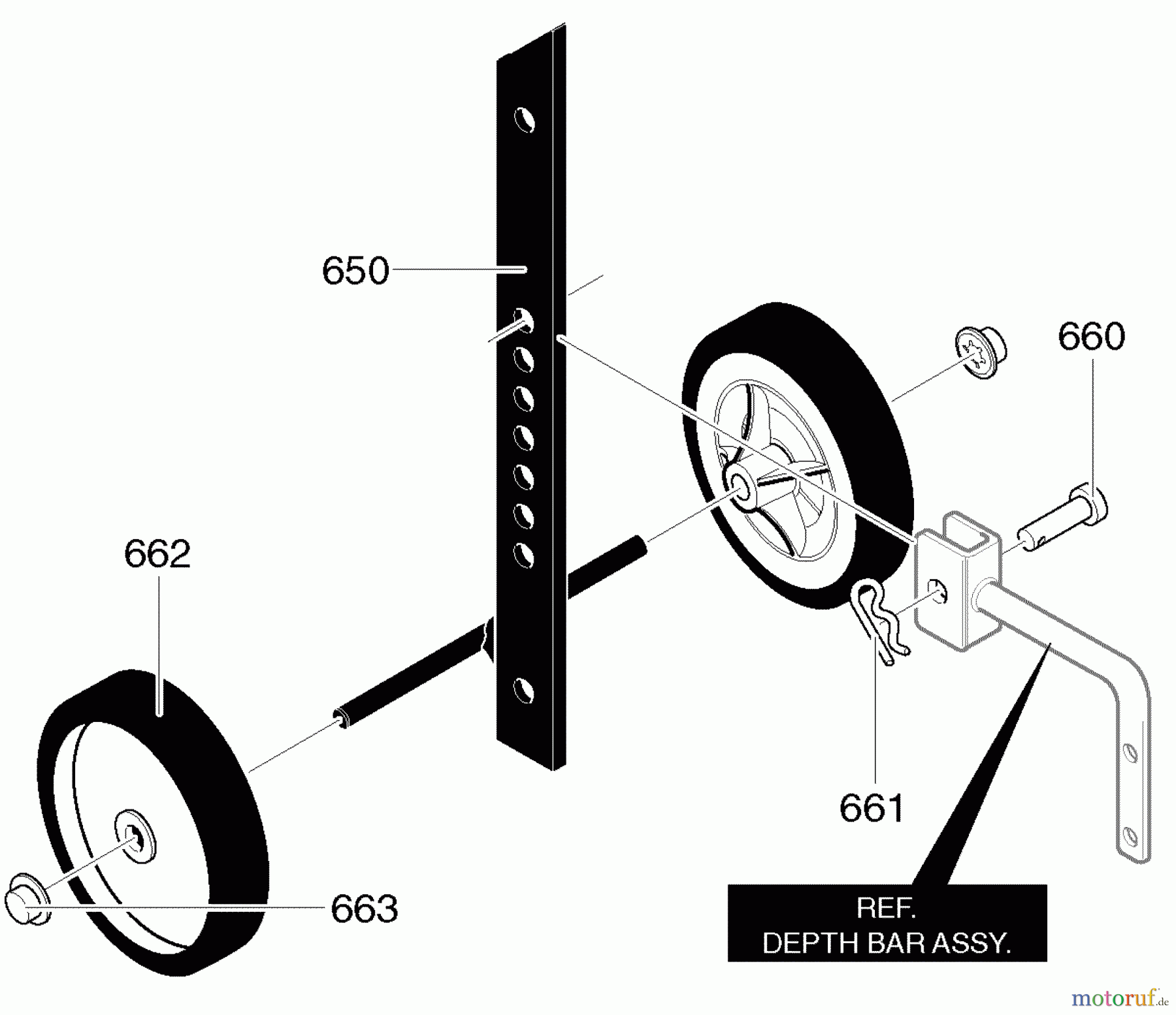  Murray Motorhacken und Kultivierer 536.29252400 - Craftsman Cultivator (2004) (Sears) Wheel Support Assembly