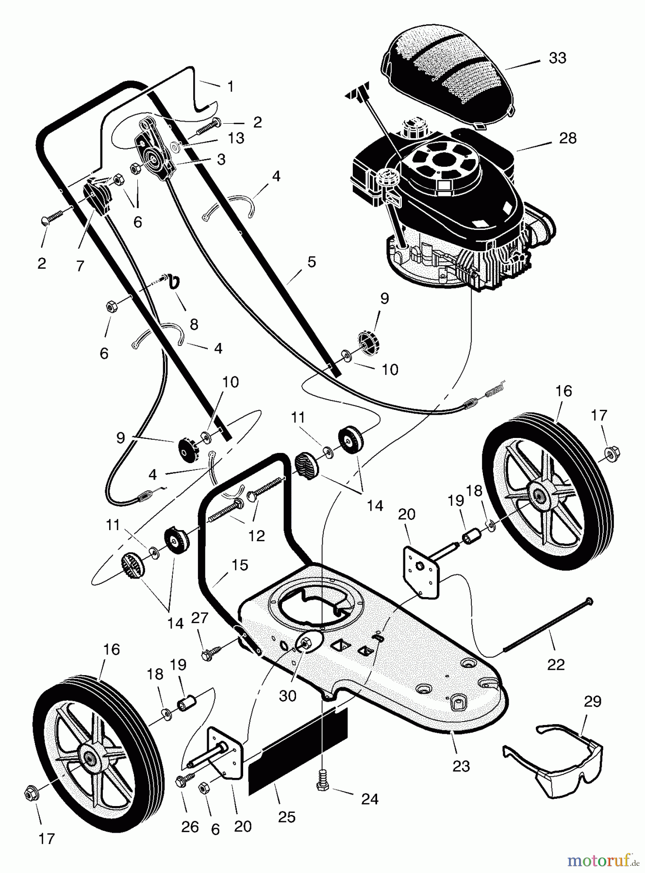  Murray Trimmer zum Schieben TM6000x8C - Scotts Walk-Behind String Trimmer (2004) (Home Depot) Mower Housing & Handle Assembly