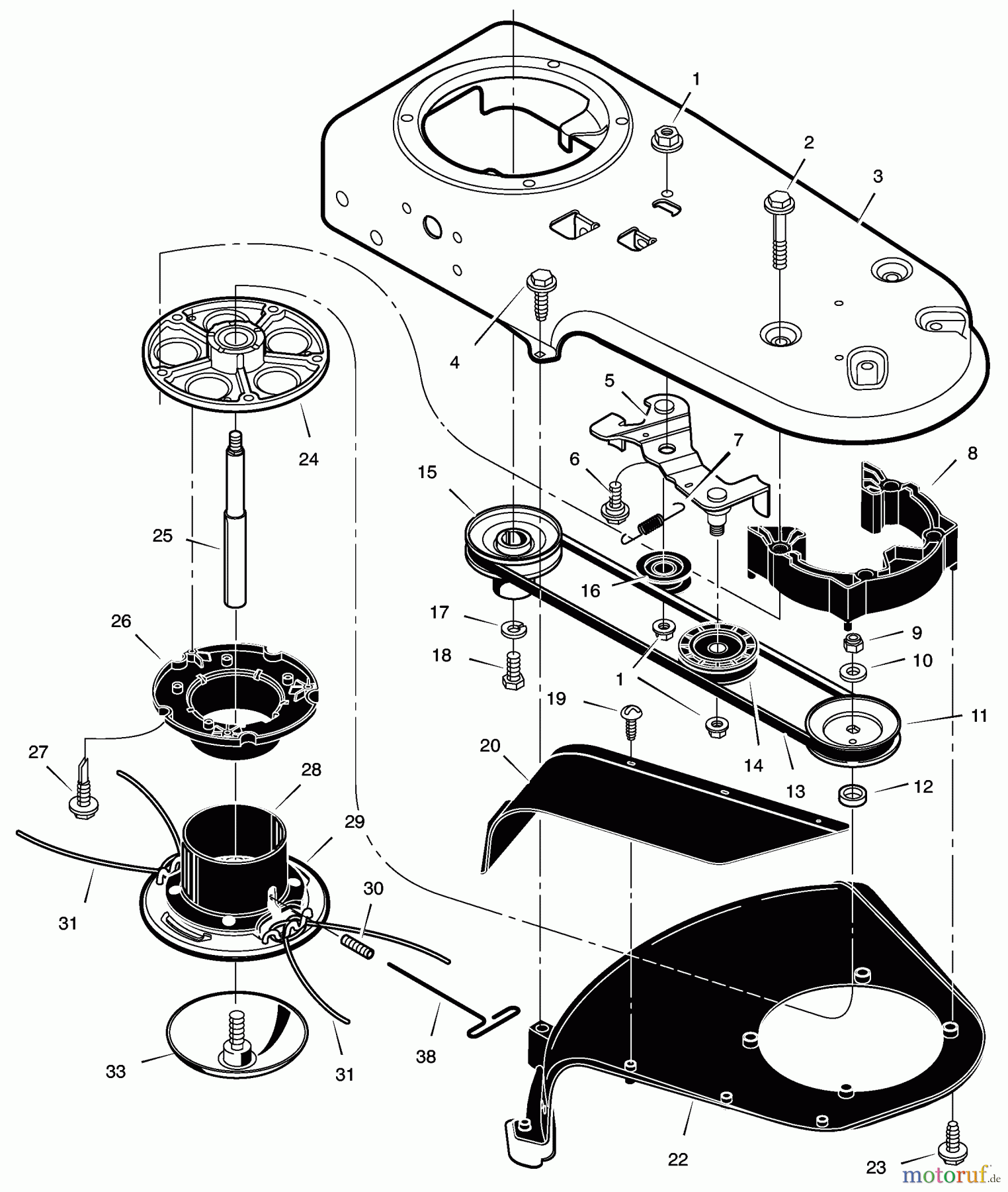  Murray Trimmer zum Schieben TM6000x8NB - Scotts Walk-Behind String Trimmer (2003) (Home Depot) Trimmer Head Assembly