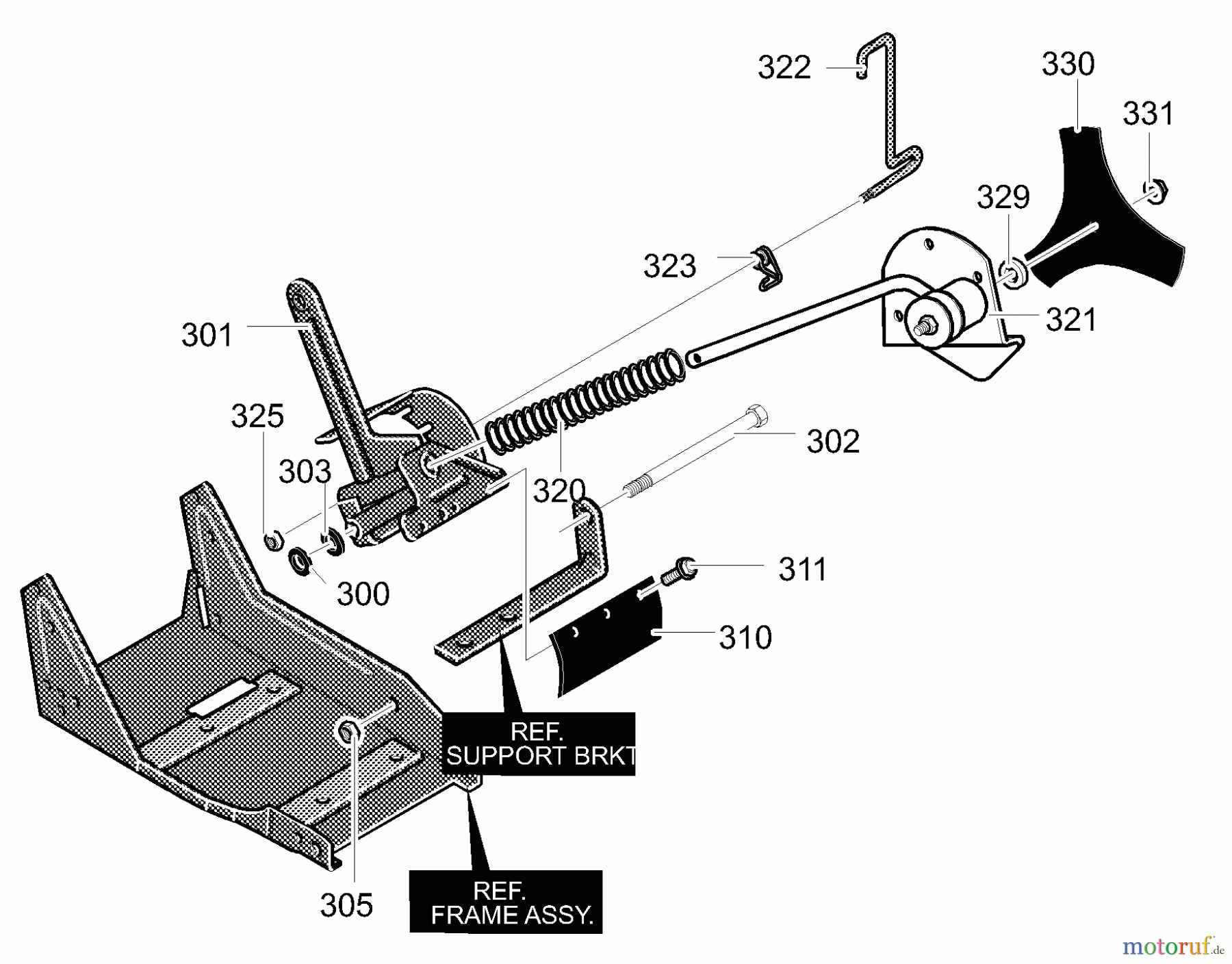  Murray Kantenschneider 13052x10A - B&S/Murray Edger (2000) (Western Auto) Blade Mount Assembly