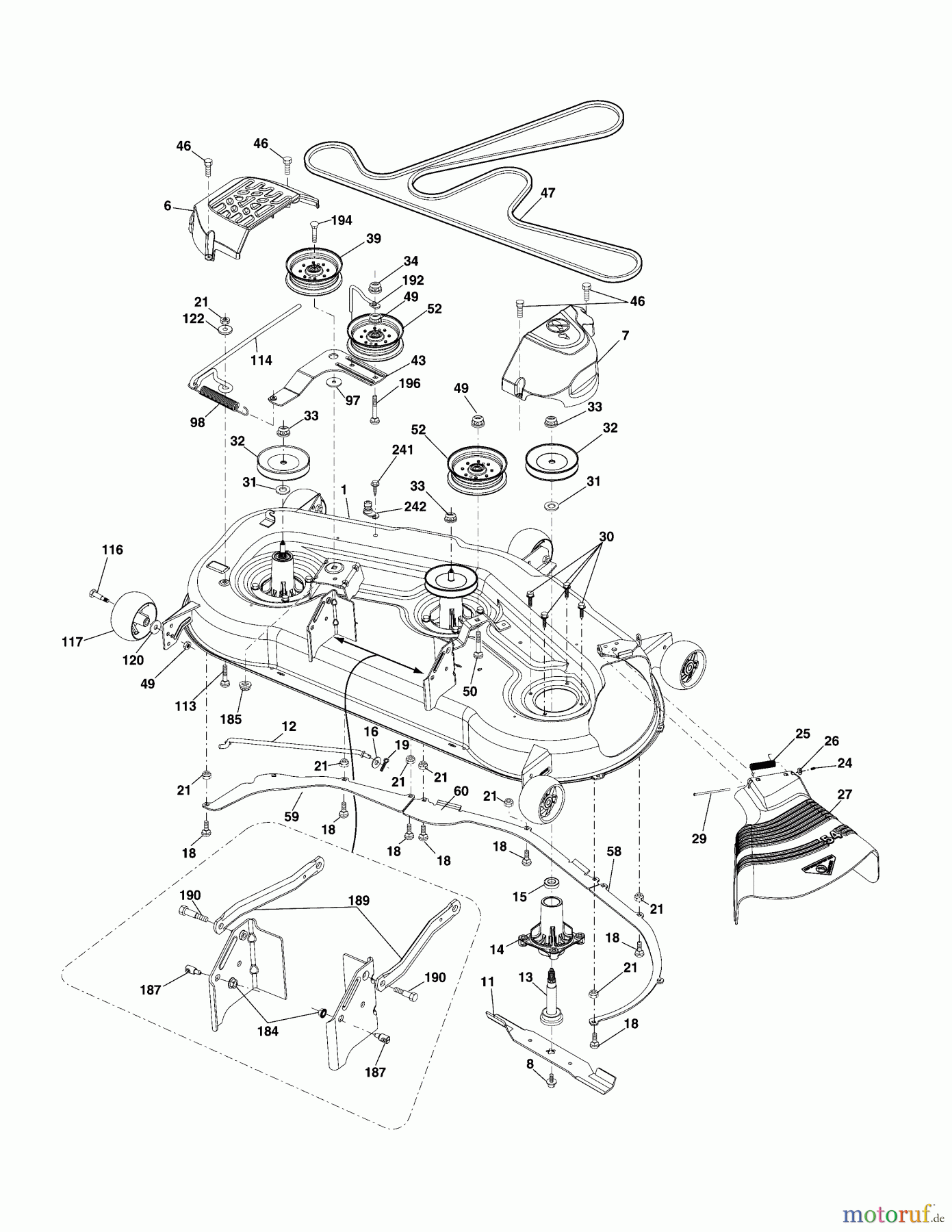  Murray Rasen- und Gartentraktoren 54G26G60X8A (96042013900) - Murray 54