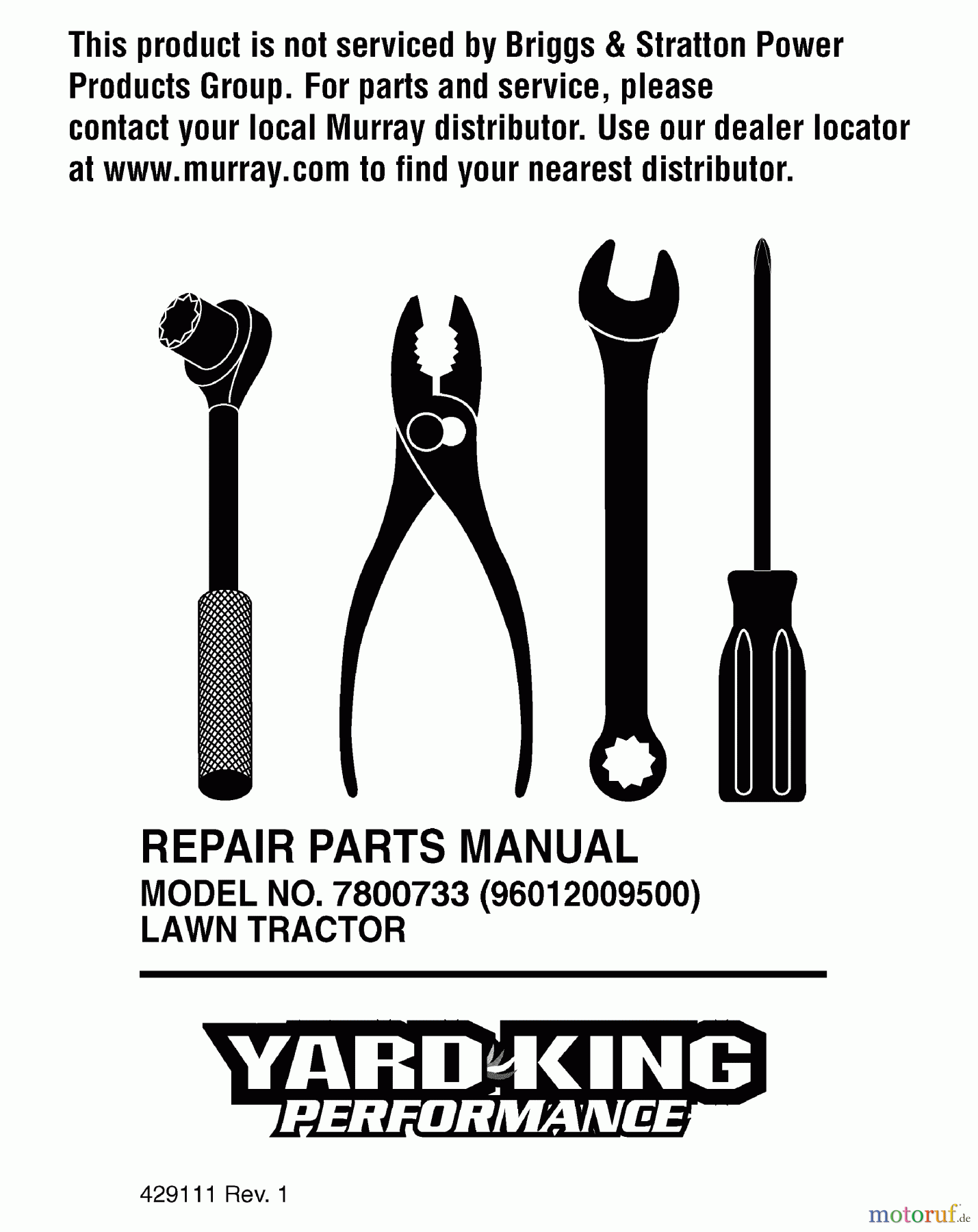  Murray Rasen- und Gartentraktoren 7800733 (96012009500) - Yard King 38