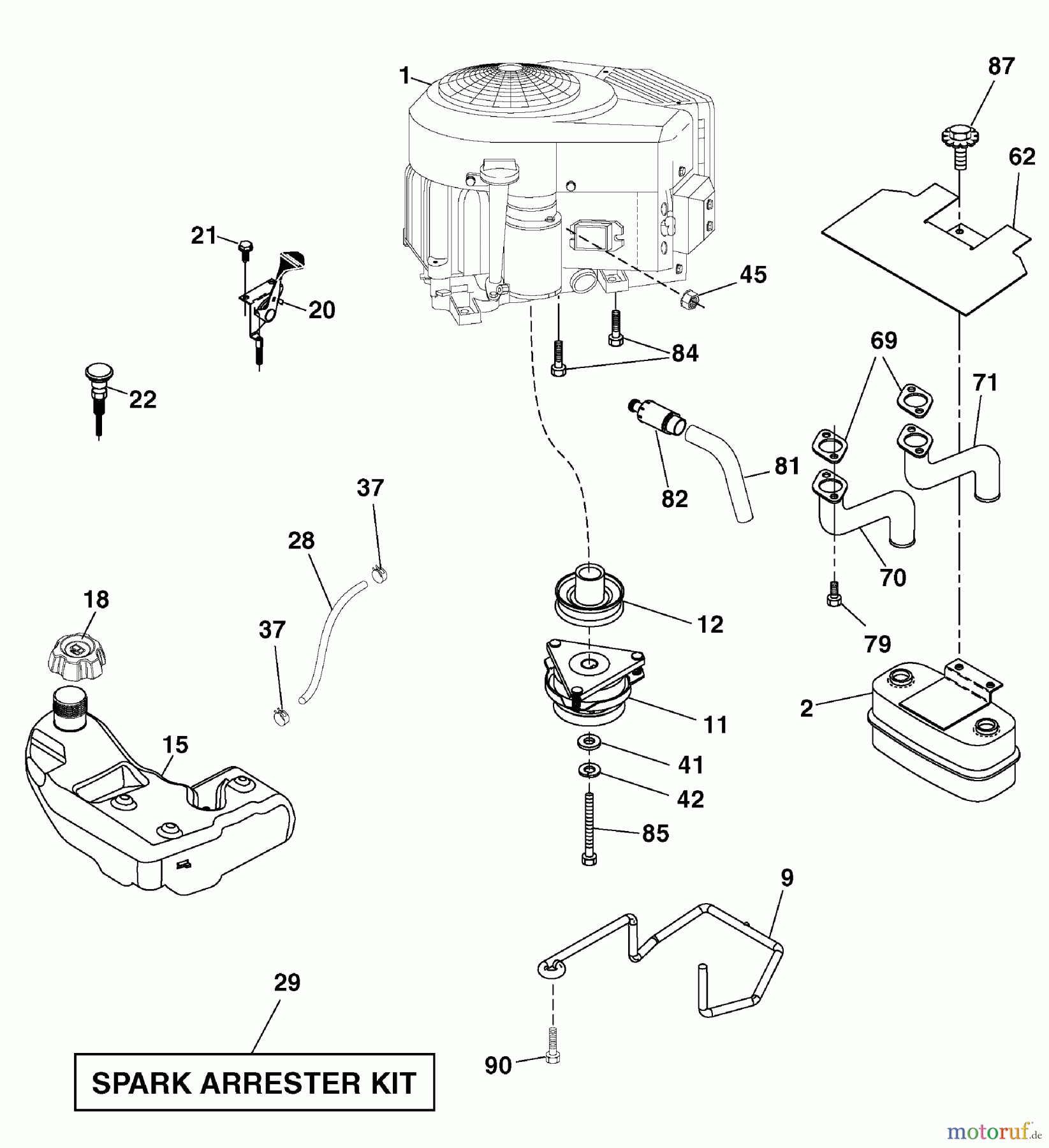 Murray Rasen- und Gartentraktoren 7800738 (96042010400) - Yard King 48