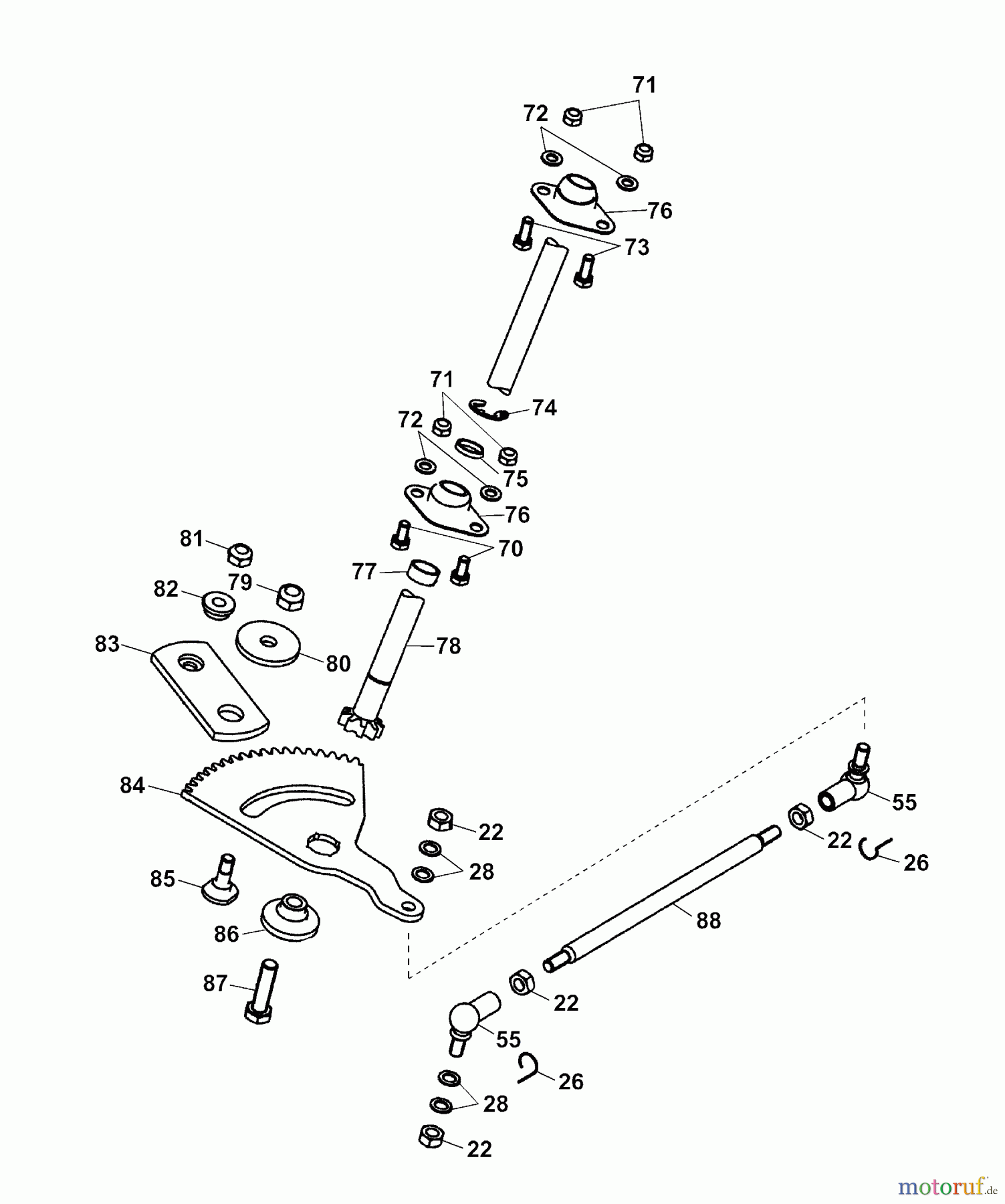  Wolf-Garten Rasentraktoren Trac OHV 7 6205000 Serie C  (2004) Lenkung