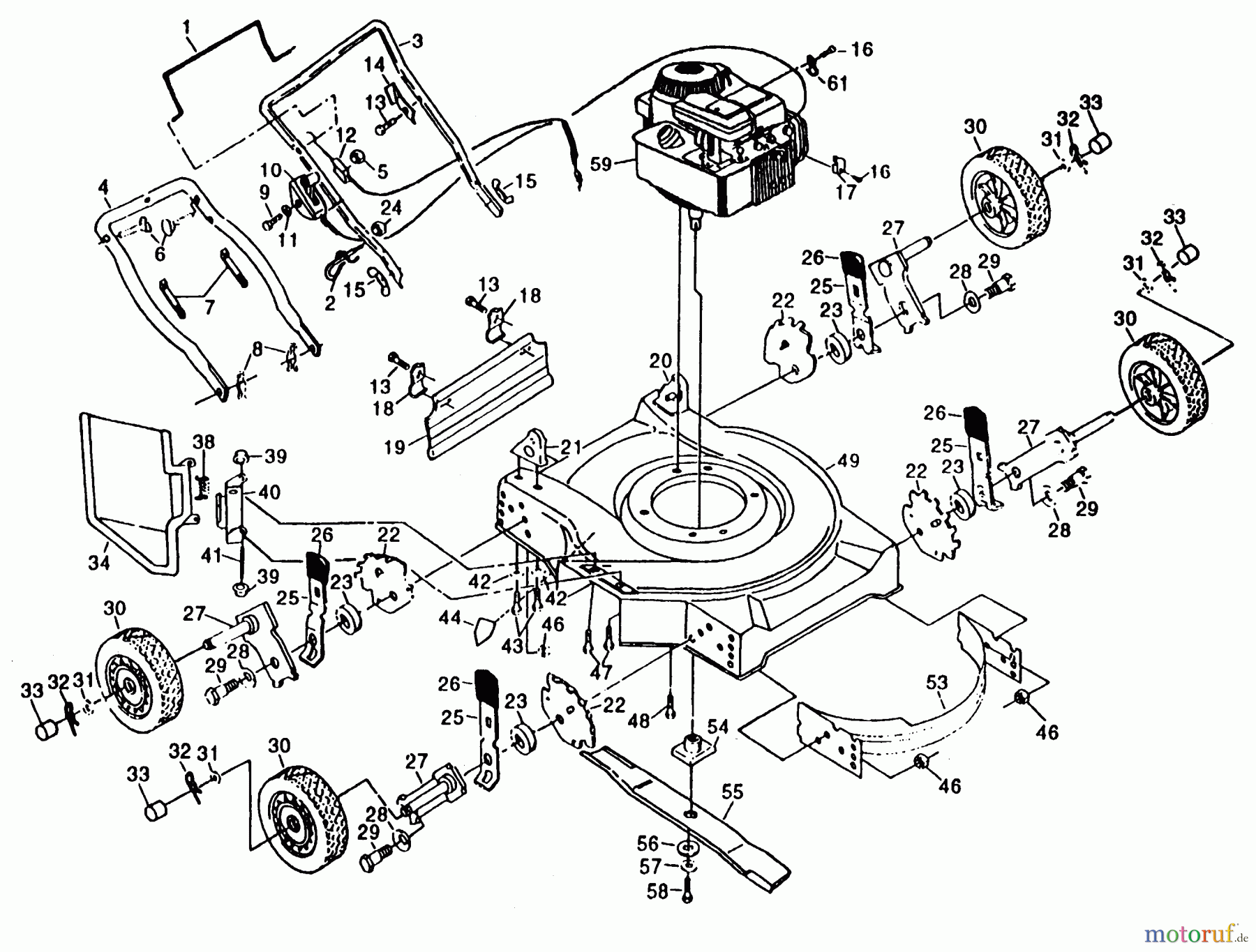  Poulan / Weed Eater Rasenmäher PP722SIA - Poulan Pro Walk-Behind Mower MOWER ASSEMBLY, ENGINE B/S 96902