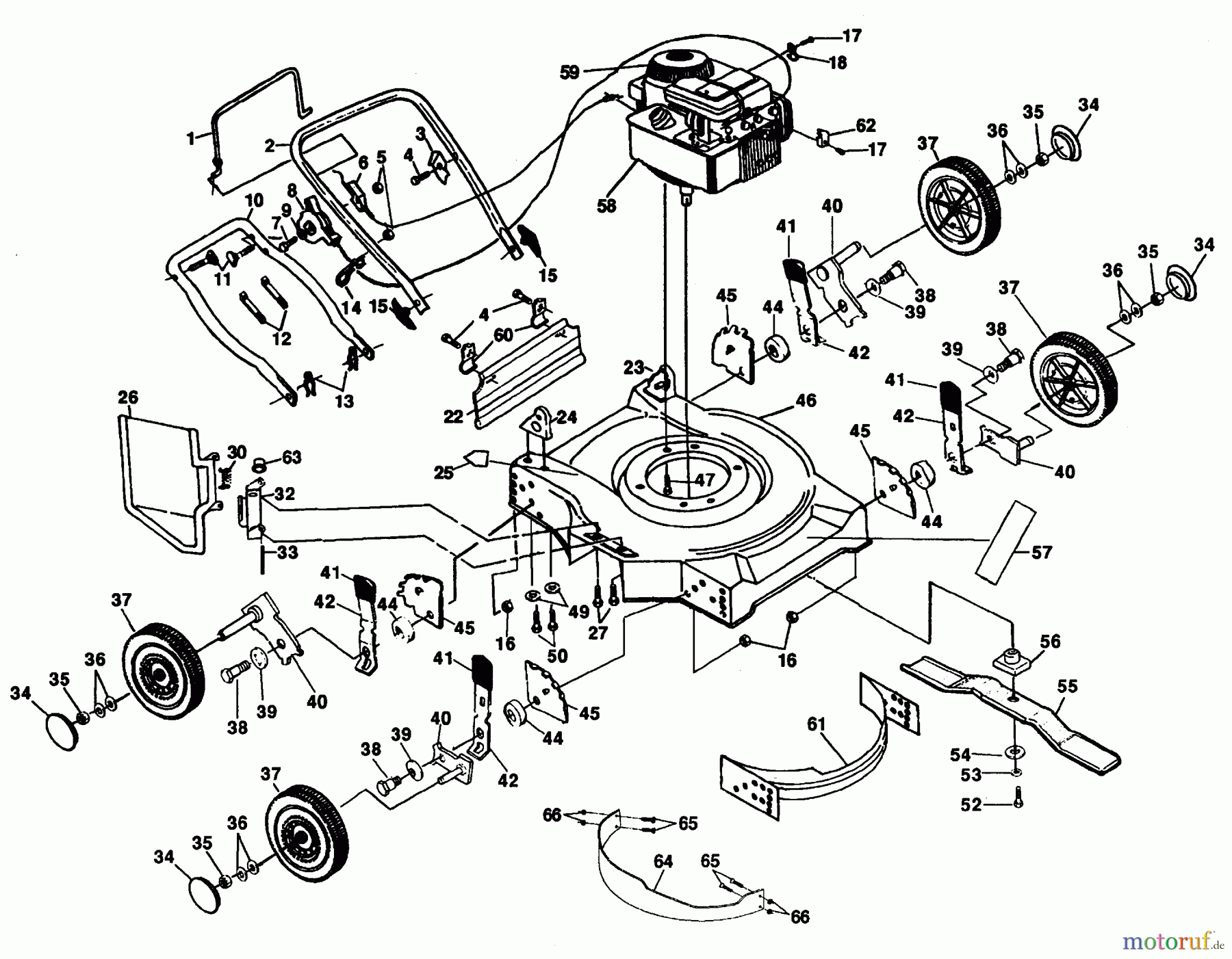  Poulan / Weed Eater Rasenmäher PP740S - Poulan Pro Walk-Behind Mower MOWER HOUSING, ENGINE B/S 96902
