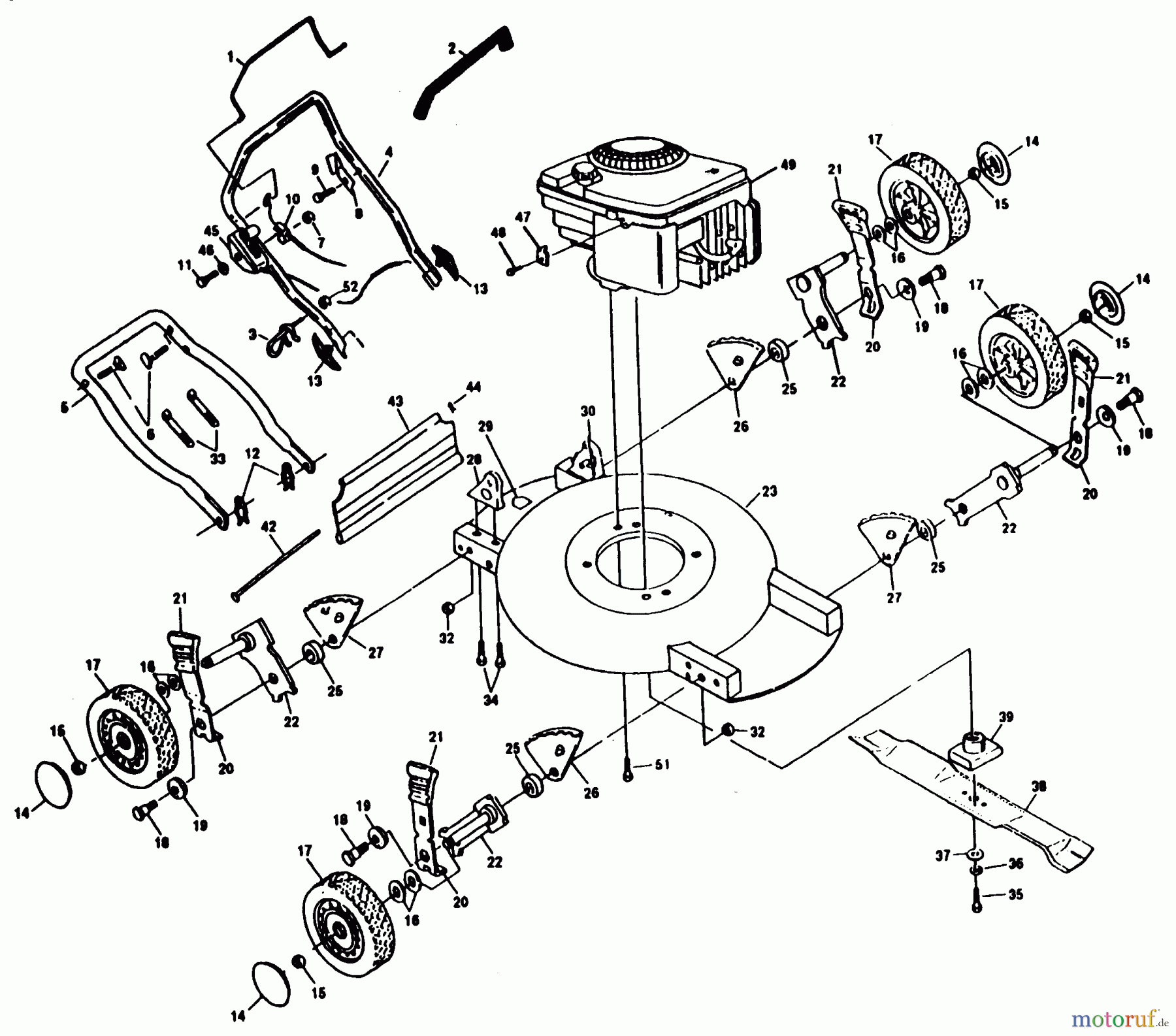  Poulan / Weed Eater Rasenmäher PP800MIA - Poulan Pro Walk-Behind Mower MOWER ASSEMBLY, ENGINE B/S 12482