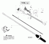 Poulan / Weed Eater PP446E (Type 2) - Poulan Pro Pole Pruner Ersatzteile Handle & Shaft Assembly Type 1, 2