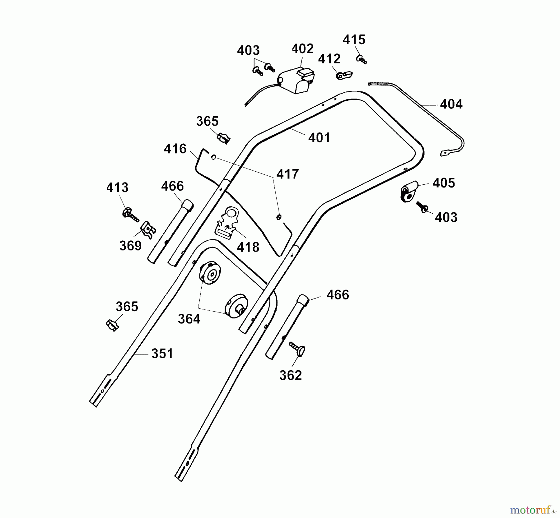  Wolf-Garten Elektromäher Premio 46 E 4628000 Serie B, C  (2003) Holm
