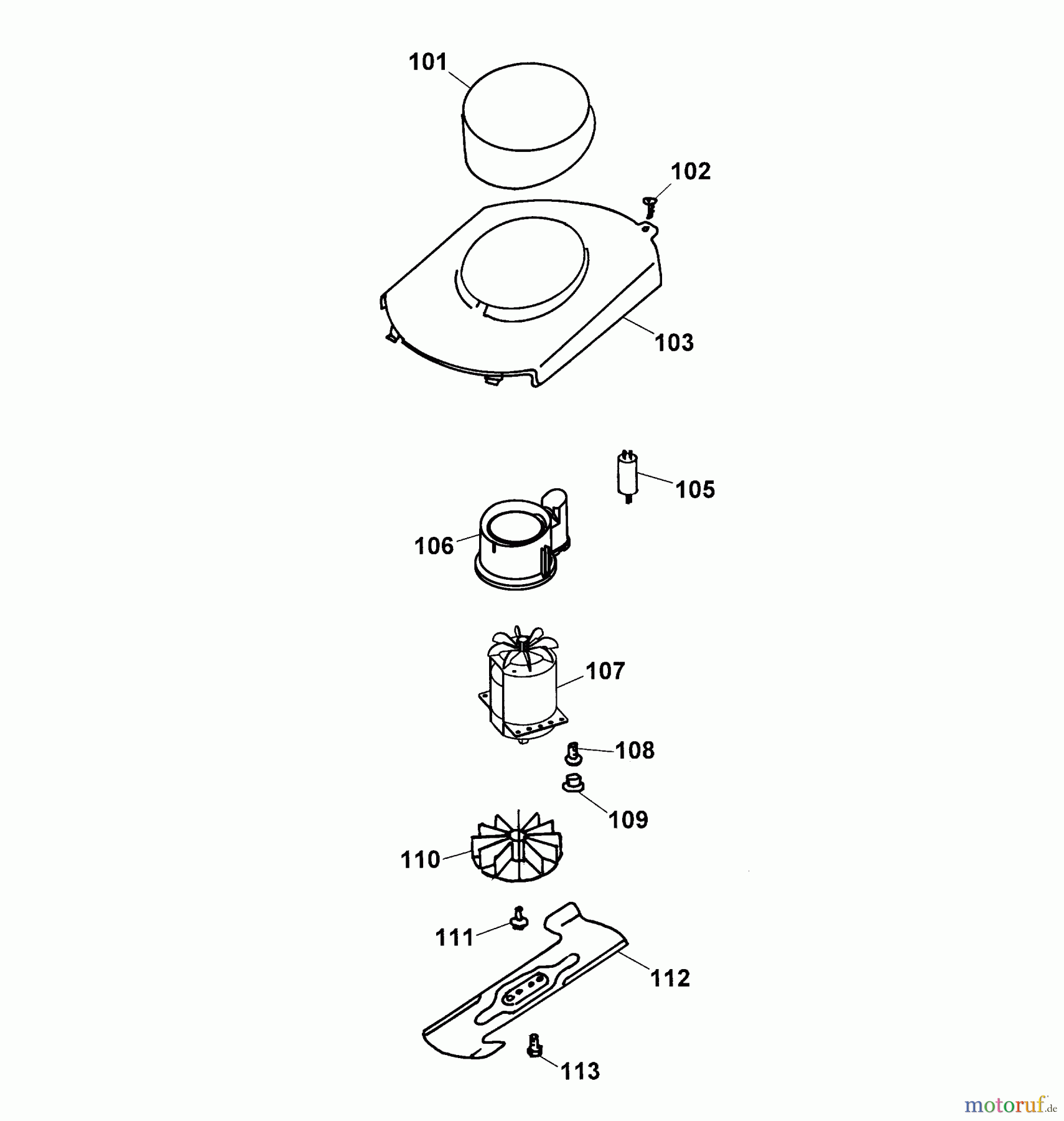  Wolf-Garten Elektromäher Premio 32 E 4922003 Serie G, H  (2003) Abdeckhaube Motor, Messer, Motor
