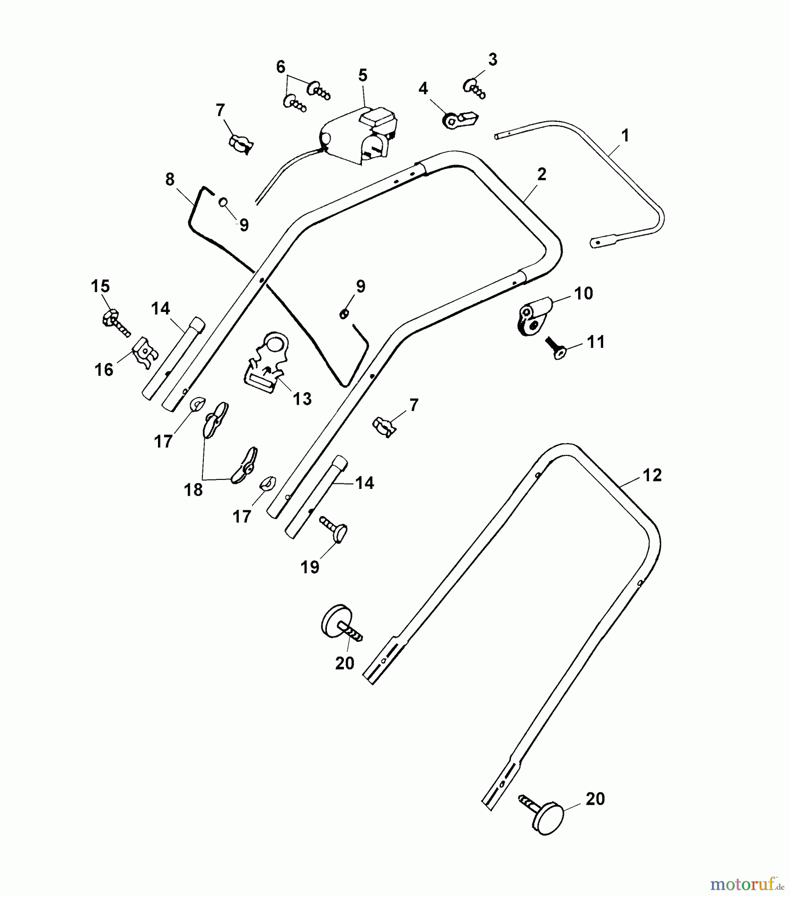 Wolf-Garten Elektromäher Premio 32 E 4922000 Serie E, F  (2002) Holm