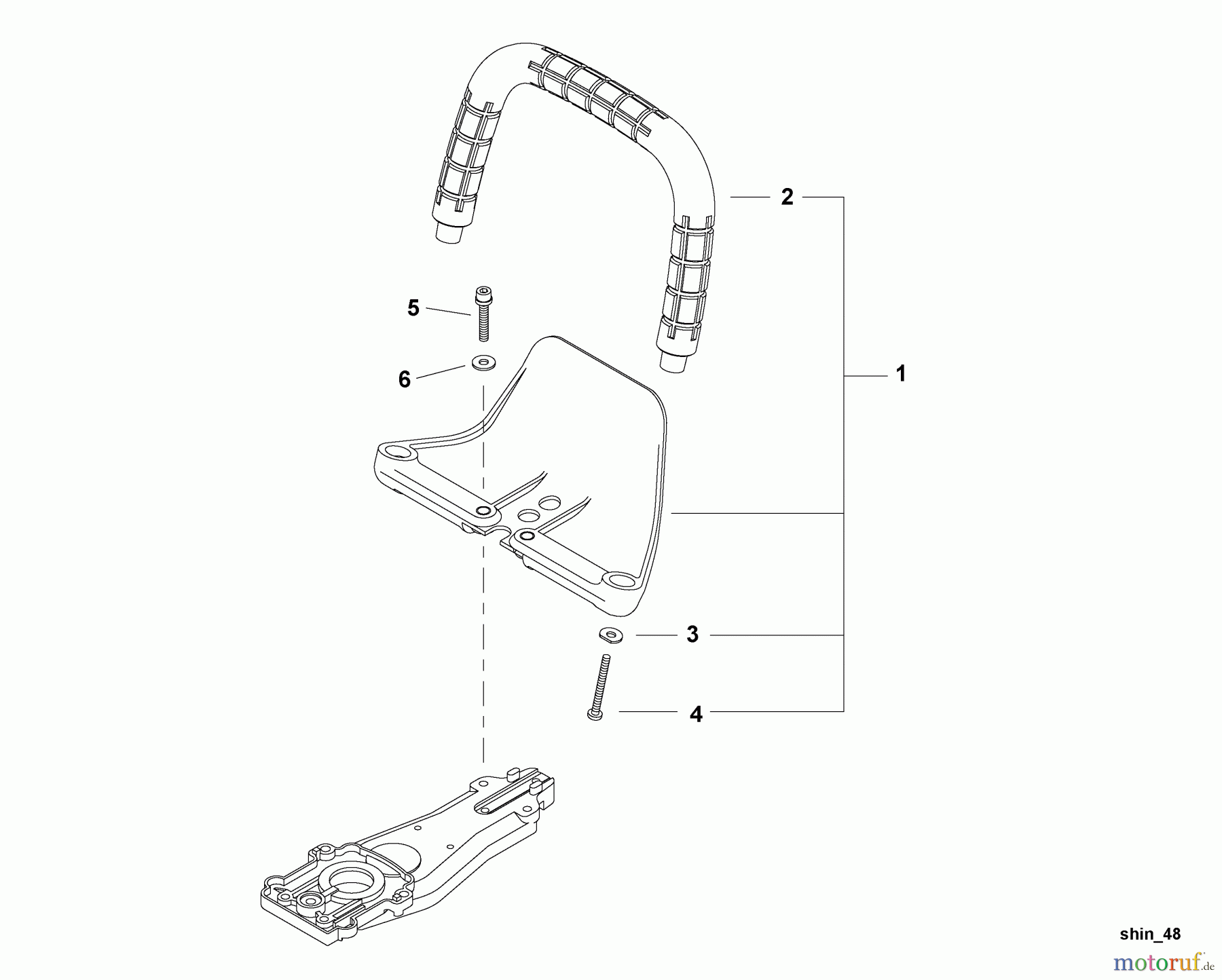  Shindaiwa Heckenscheren DH254 - Shindaiwa Hedge Trimmer, Dual-Sided, S/N: T11712001001 - T11712999999 Front Handle