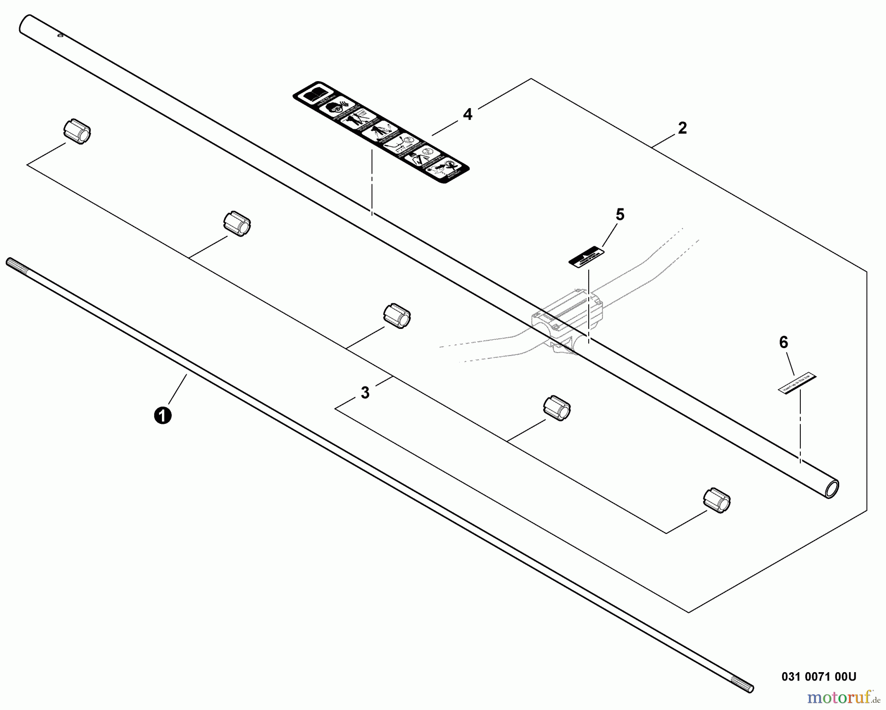  Shindaiwa Trimmer, Faden / Bürste C282 - Shindaiwa String Trimmer / Brush Cutter, S/N: T10011001001 - T10011999999 Main Pipe Assembly