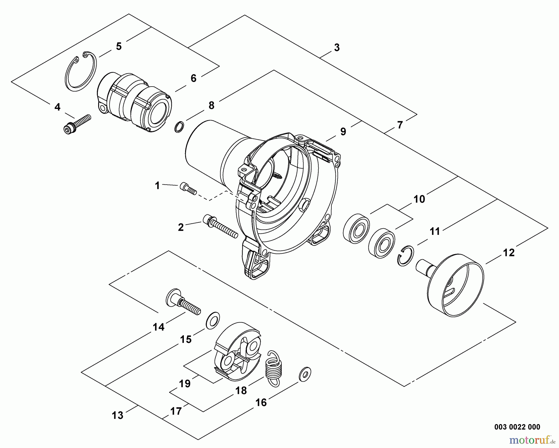  Shindaiwa Trimmer, Faden / Bürste M254 - Shindaiwa Multi-Tool, S/N: T13011001001 - T13011999999 Fan Case, Clutch