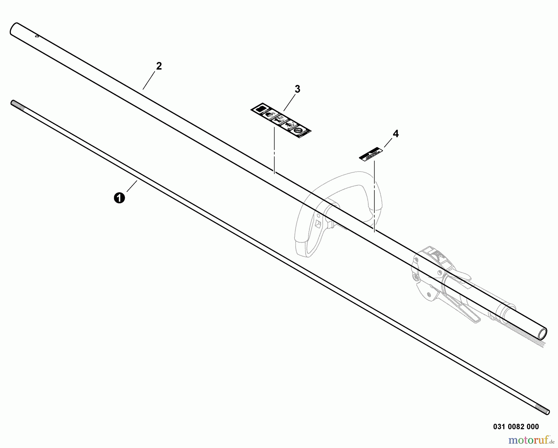 Shindaiwa Trimmer, Faden / Bürste T344 - Shindaiwa String Trimmer, S/N: T14811001001 - T14811999999 Main Pipe