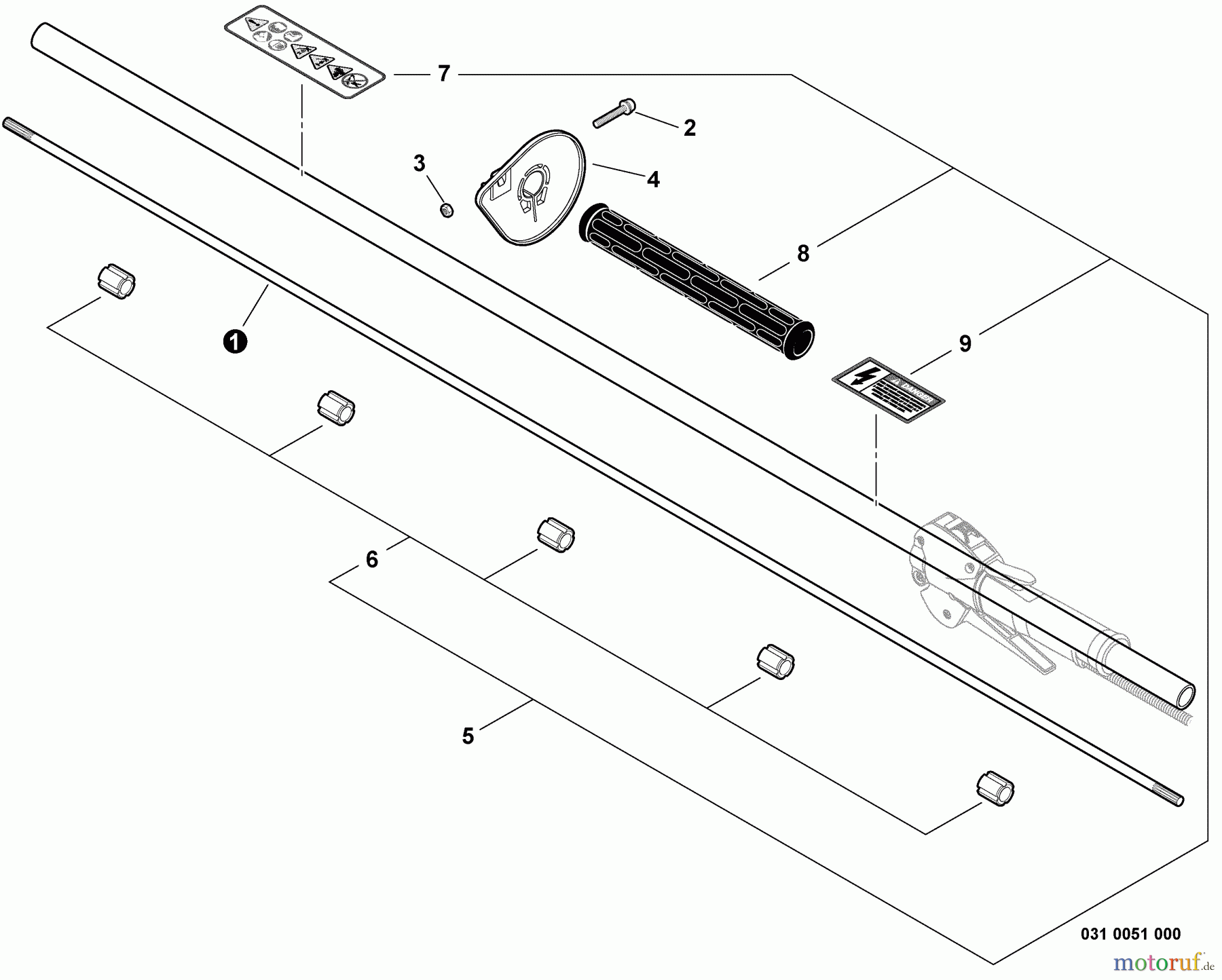  Shindaiwa Heckenscheren AH242 - Shindaiwa Articulating Hedge Trimmer, S/N: T17511001001 - T1751199999 Driveshaft, Main Pipe