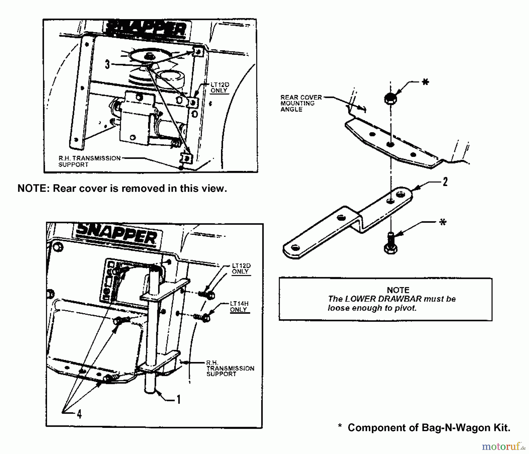  Snapper Zubehör. Rasenmäher 7061089 - Snapper Bag-N-Wagon Adapter Bag-N-Wagon Adapter