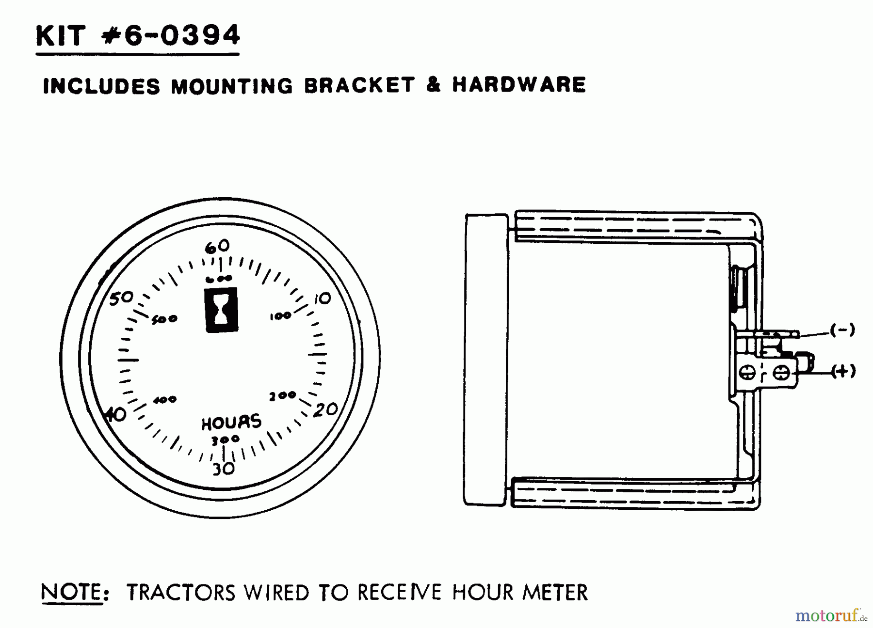 Snapper Rasen- und Gartentraktoren 1600A (80124) - Snapper 16 HP Garden Tractor, Gear Drive, MF Series Hour Meter - Accessory