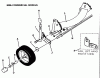 Snapper 21350P - 21" Walk-Behind Mower, 3.5 HP, Steel Deck, Series 0 Listas de piezas de repuesto y dibujos Front Wheels, Brackets, Latches Non Commercial Models
