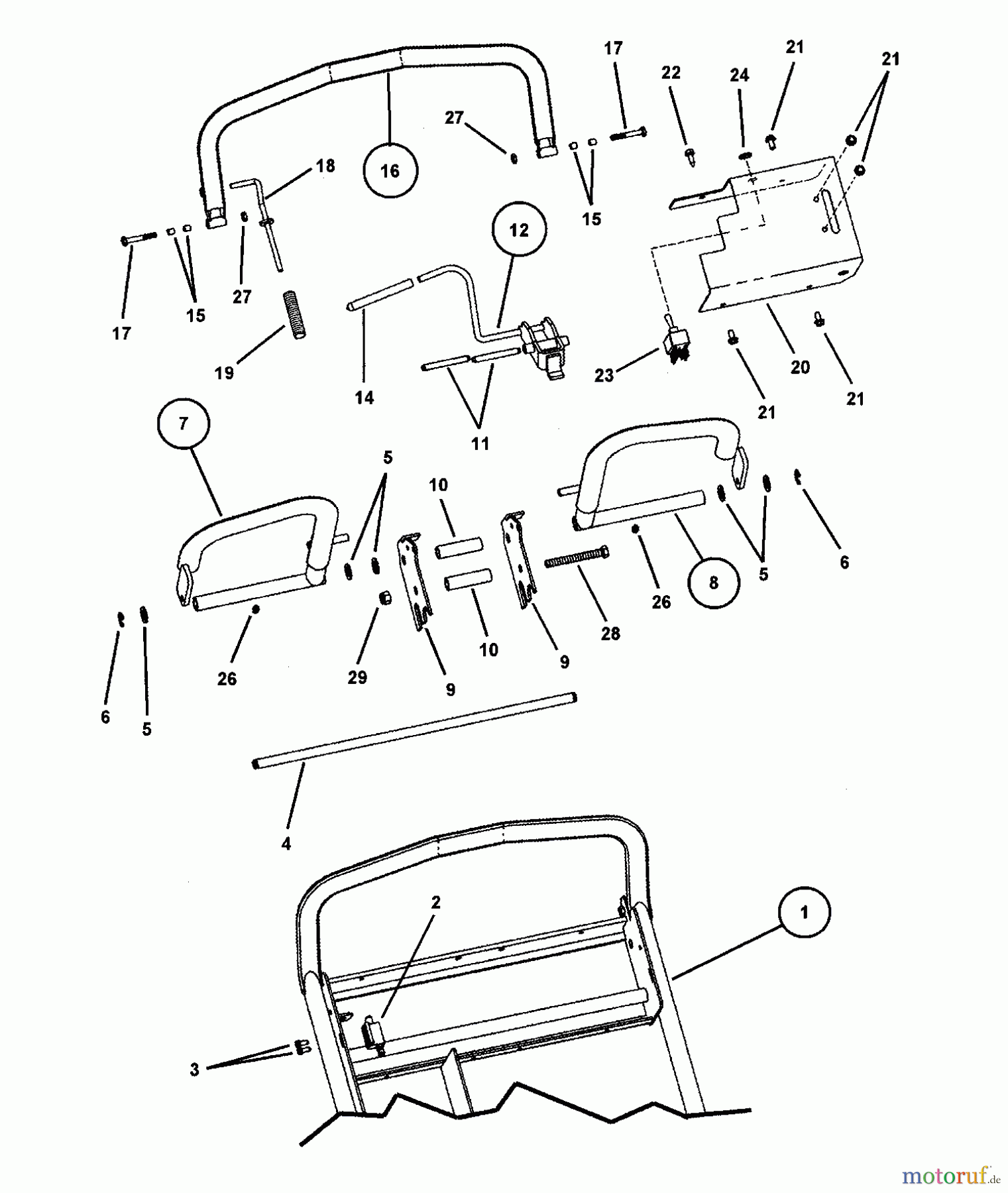  Snapper Rasenmäher für Großflächen SPEL150KH - Snapper Wide-Area Walk-Behind Mower, 15 HP, Express, Loop Handle, Gear Drive, Series 0 LOOP HANDLE & CONTROLS (Traction)