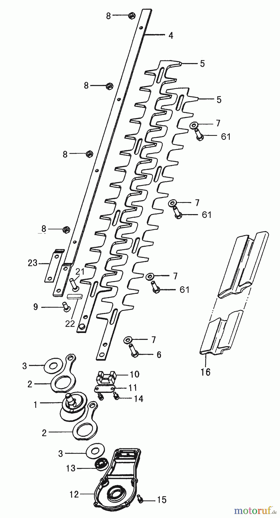  Tanaka Zubehör TPH-210 - Tanaka Articulating Hedgetrimmer Attachment Blades, Cutter Guide, Blade Hardware