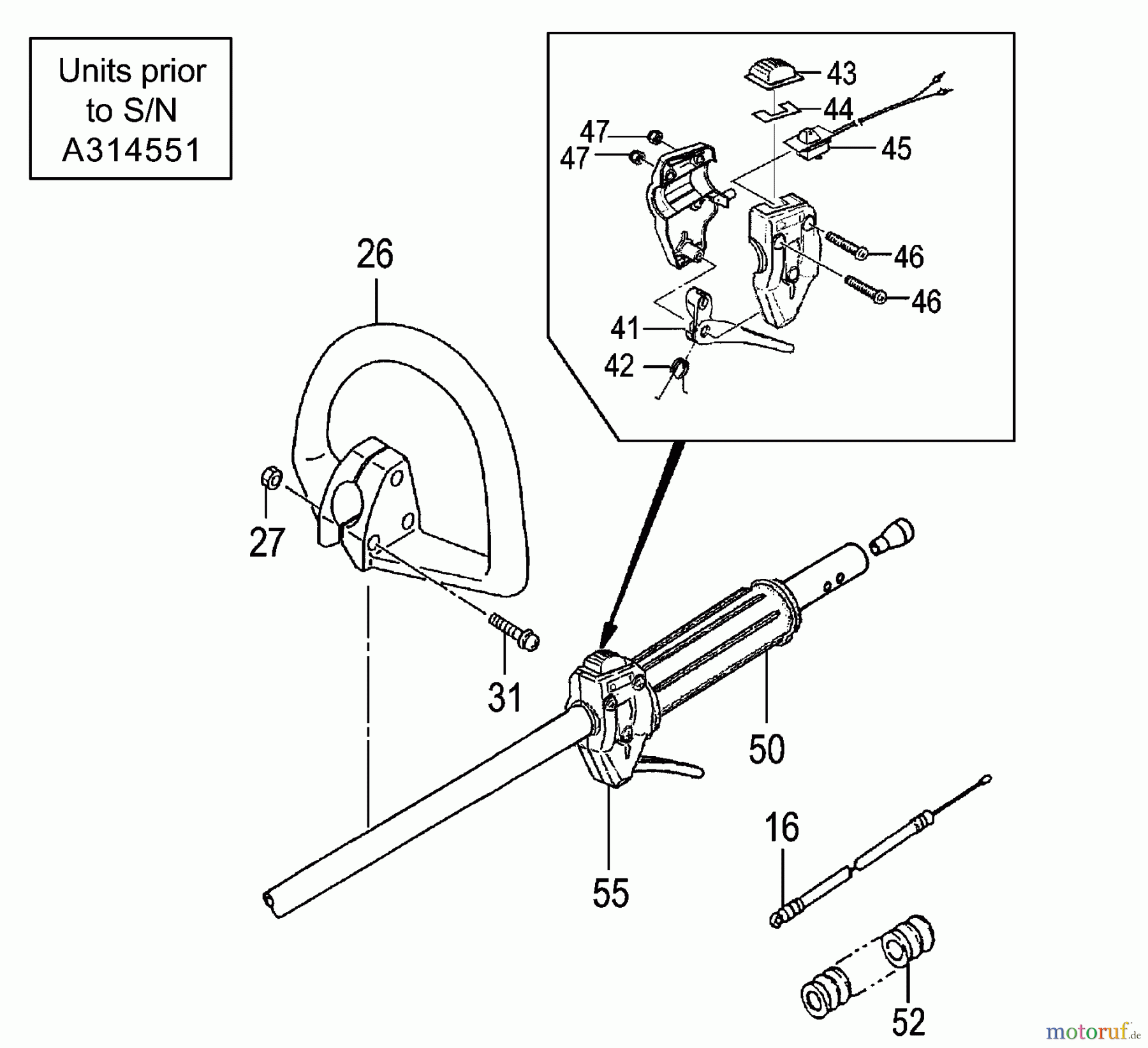  Tanaka Trimmer, Motorsensen TBC-230B - Tanaka Grass Trimmer Throttle & Handle Units prior to S/N A314551
