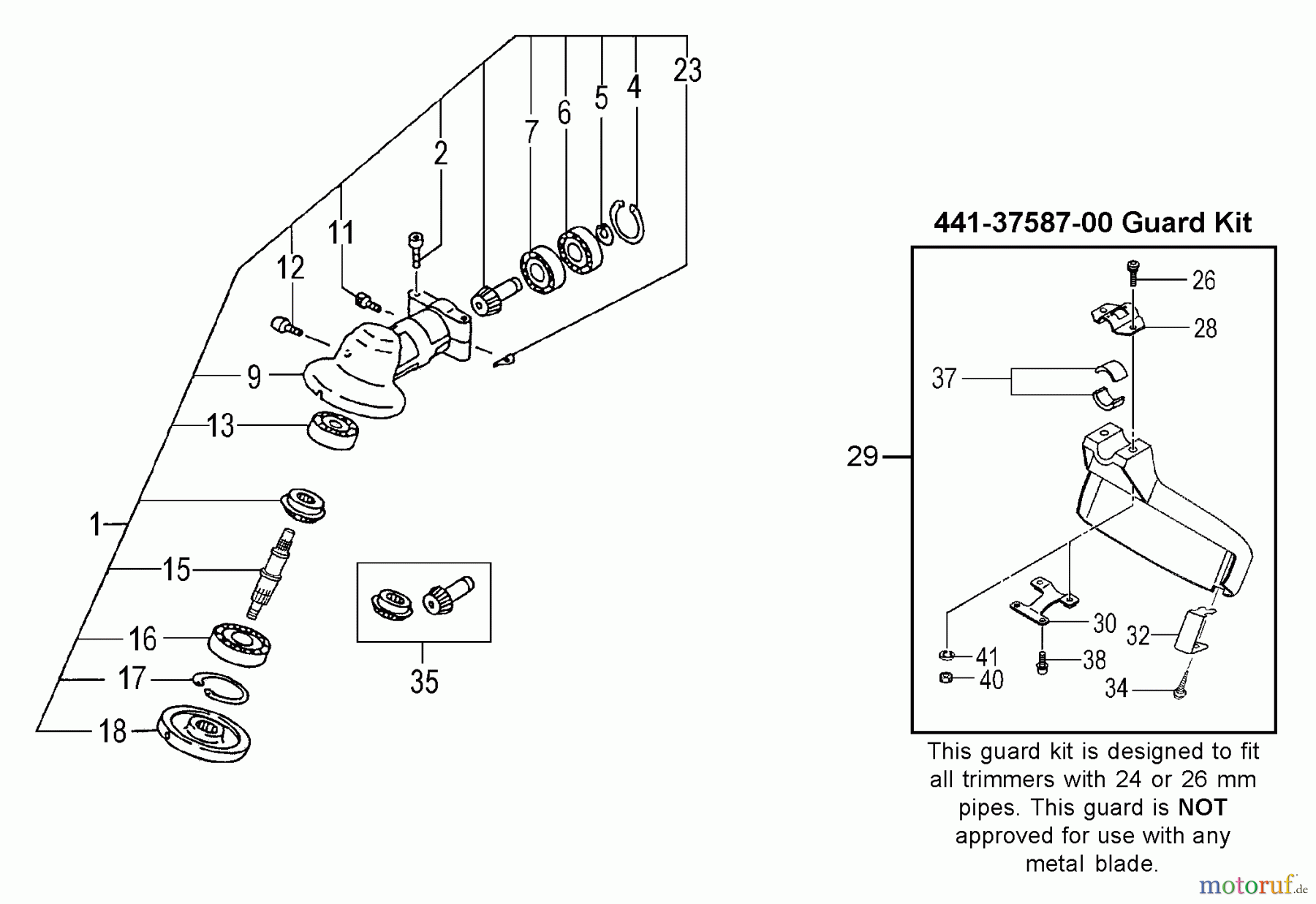 Tanaka Trimmer, Motorsensen TBC-2501 - Tanaka Grass Trimmer Gear Case, Safety Guard