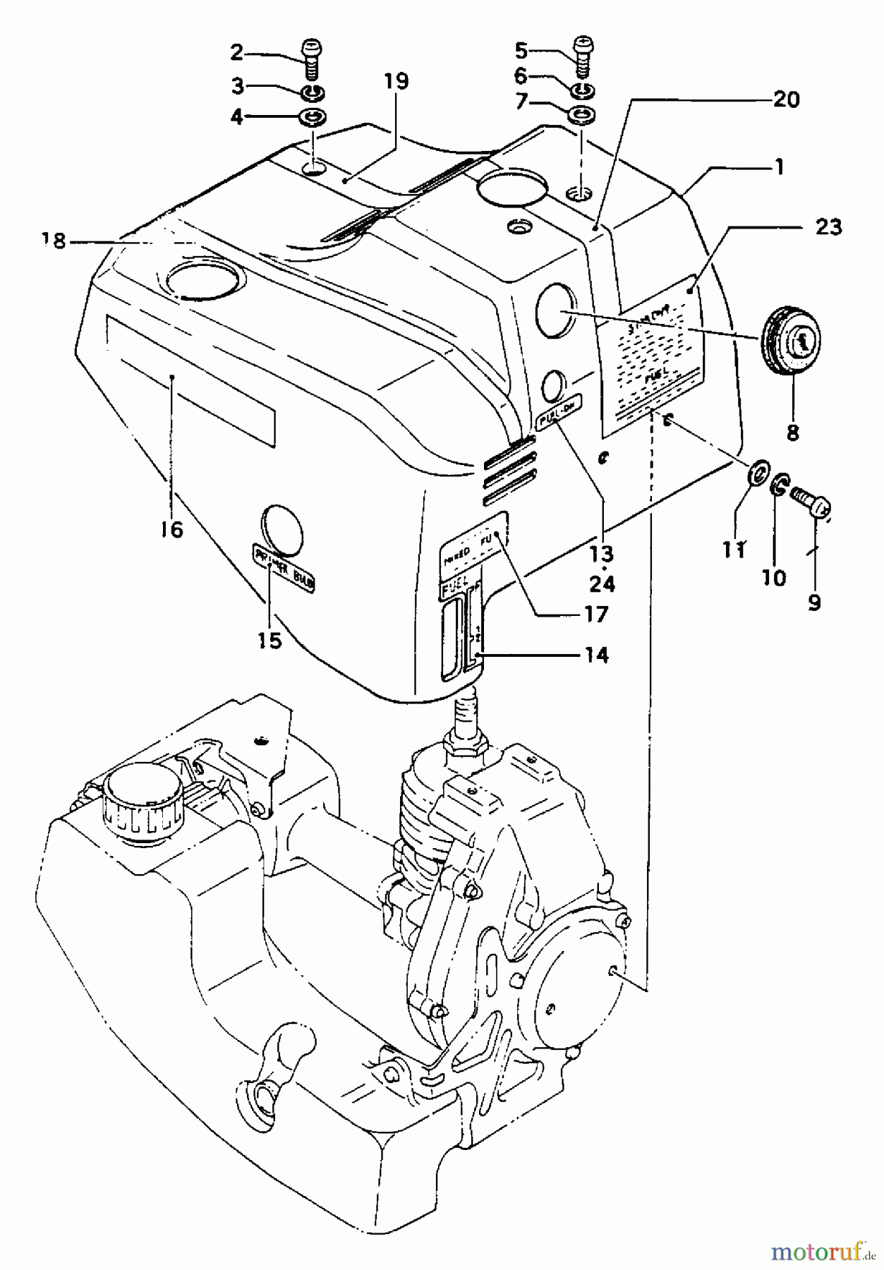 Tanaka Motoren QBM-23N - Tanaka Bicycle Engine Engine Shroud & Mark