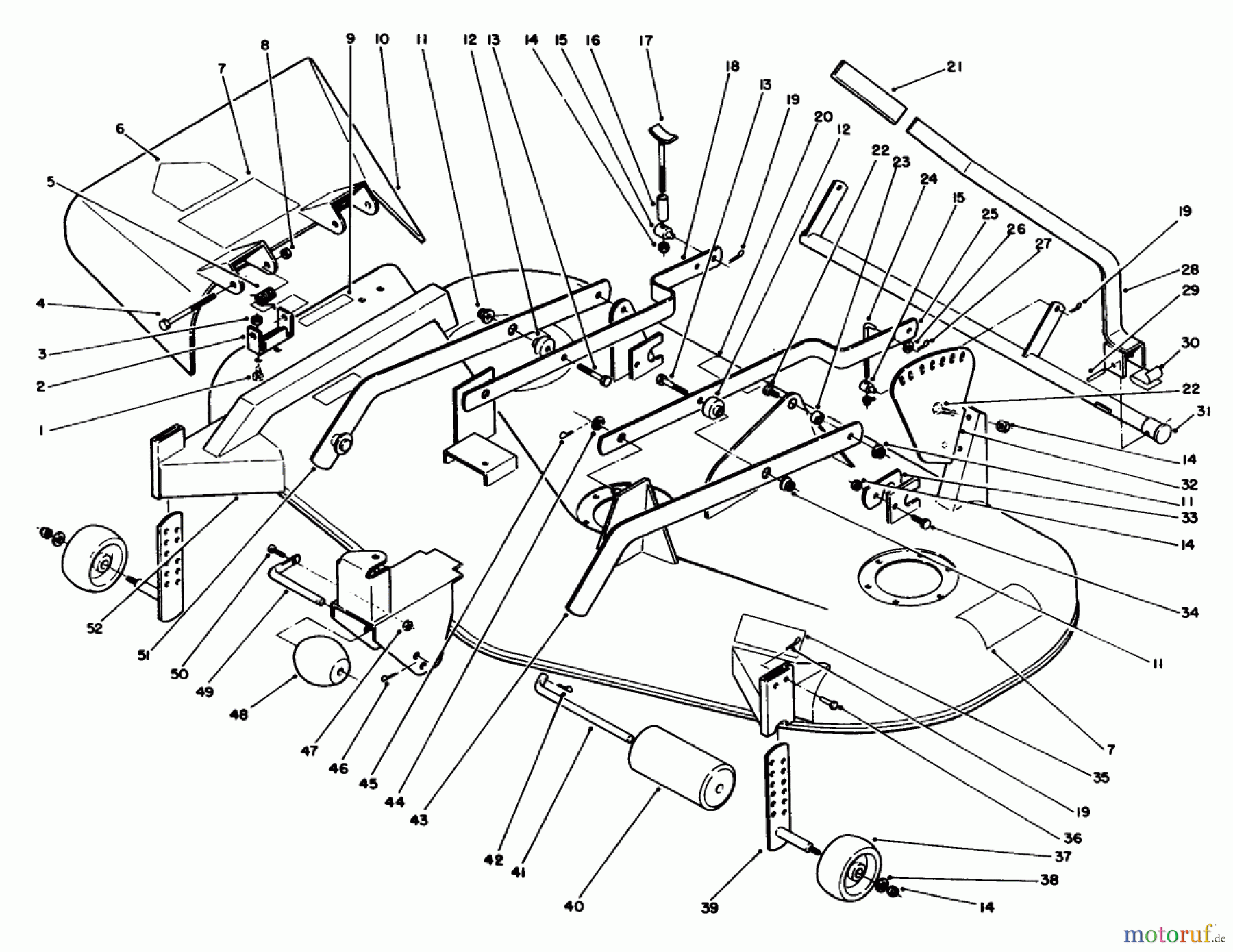 Toro Neu Mowers, Deck Assembly Only 05-52SY02 - Toro 52