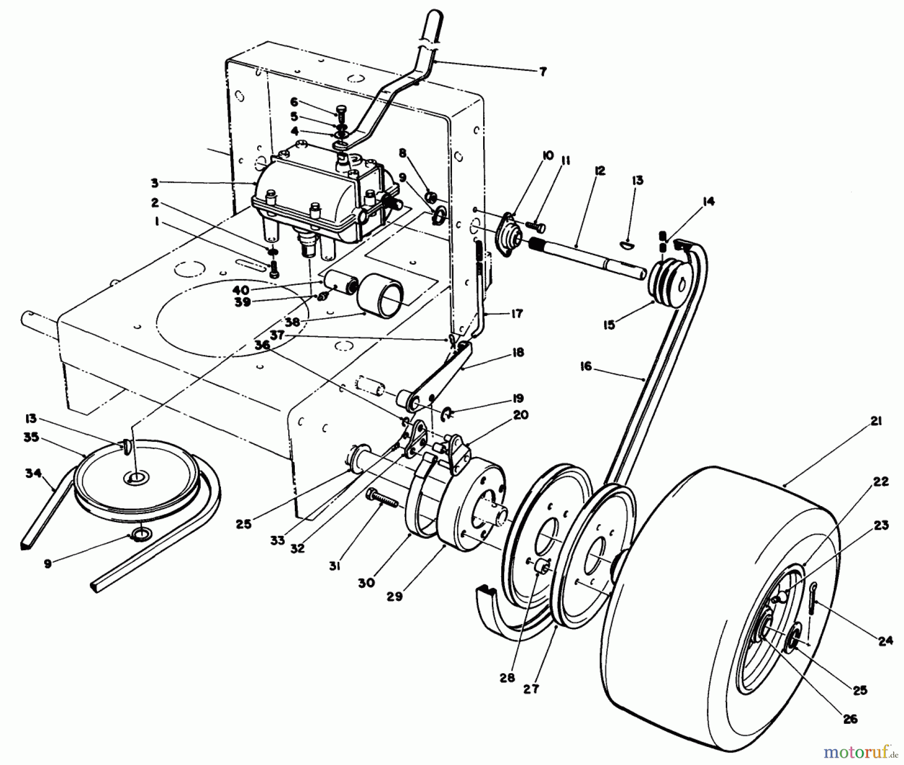  Toro Neu Mowers, Drive Unit Only 30111 - Toro Mid-Size Proline Gear Traction Unit, 11 hp, 1984 (4000001-4999999) AXLE ASSEMBLY