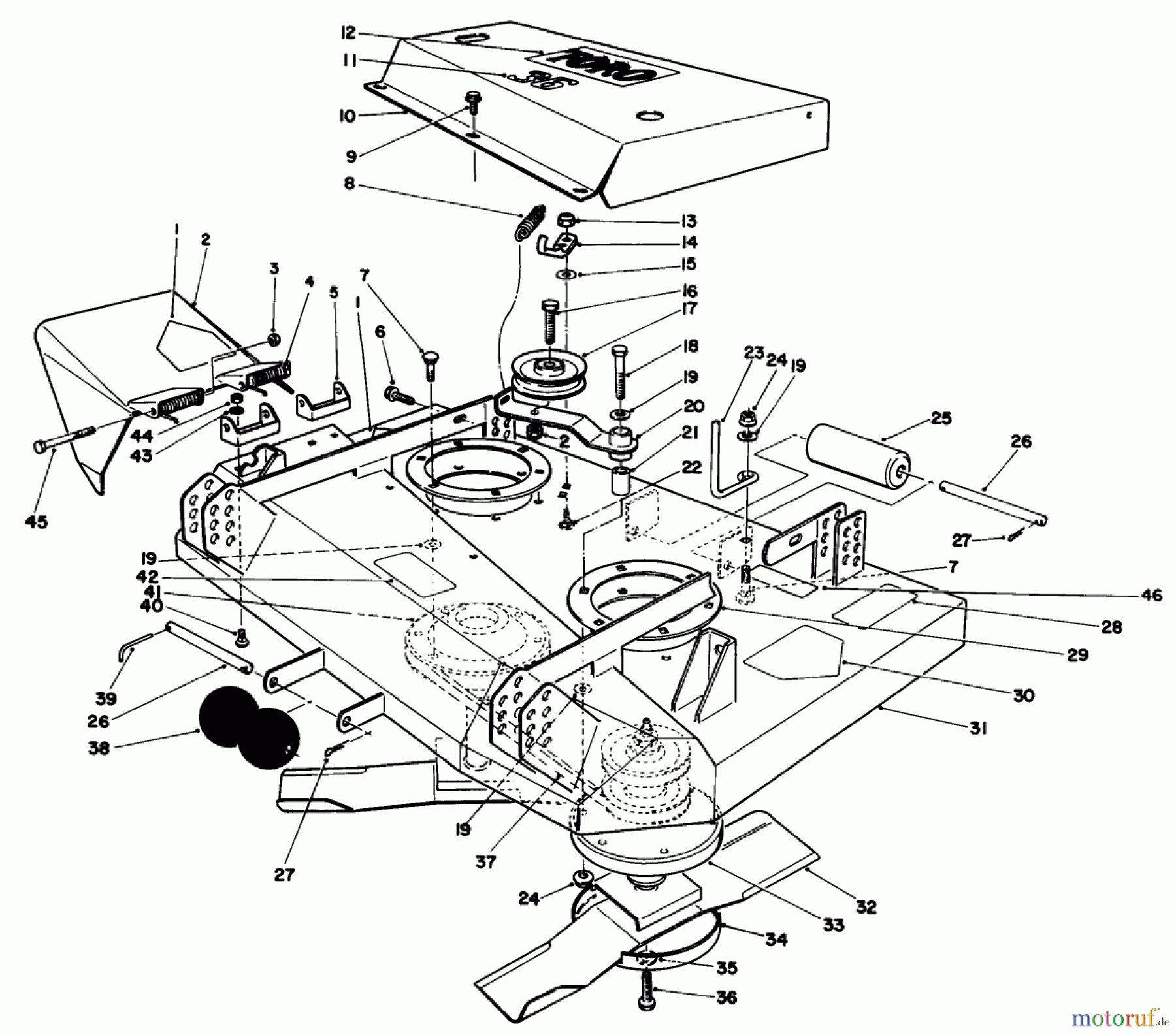  Toro Neu Mowers, Deck Assembly Only 30136 - Toro 36