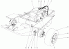 Toro 30555 (200) - 52" Side Discharge Mower, Groundsmaster 200 Series, 1983 (SN 30001-39999) Listas de piezas de repuesto y dibujos GAS TANK AND AXLE ASSEMBLY