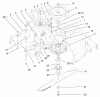 Toro 78218 - 38" Side Discharge Mower, 260 Series Lawn and Garden Tractor, 2003 (230000001-230999999) Listas de piezas de repuesto y dibujos BLADE, SPINDLE AND PULLEY ASSEMBLY