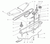 Toro 78360 - 48" Side Discharge Mower, 1997 (7900001-7999999) Pièces détachées BELT COVER, BELT, DRIVE & IDLER PULLEYS